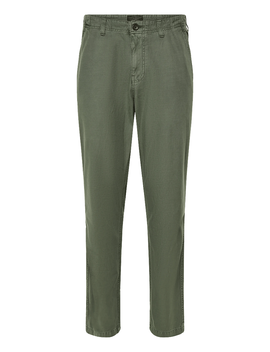 Superdry - TAPERED WASHED CHINO - chino-püksid - chive green - 1