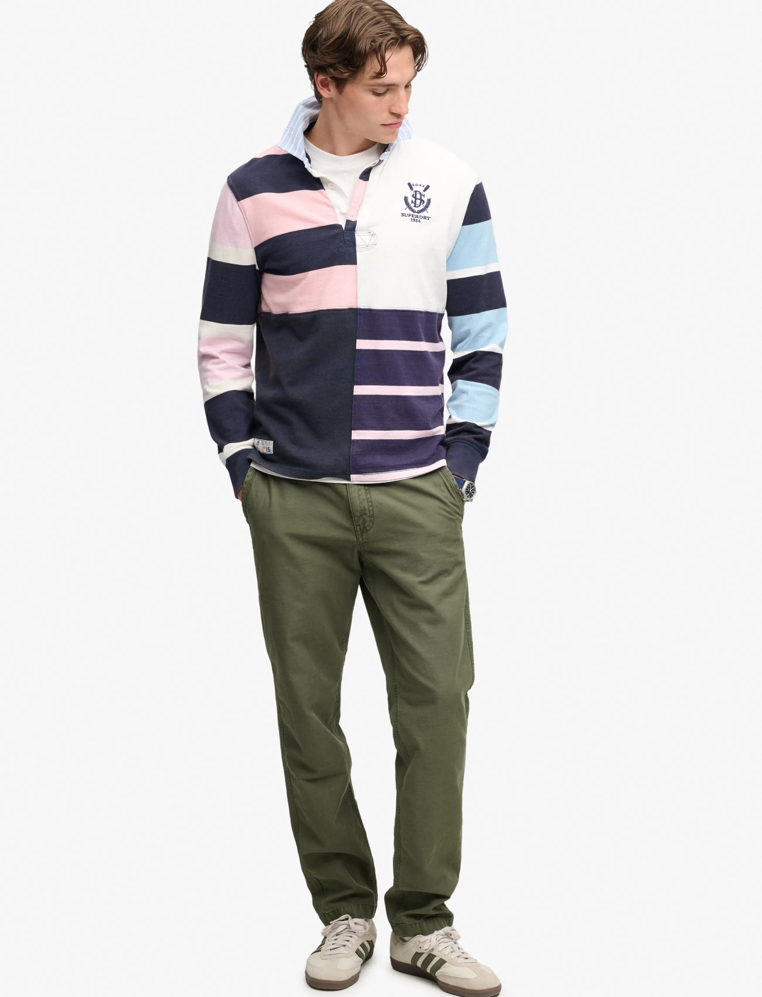 Superdry TAPERED WASHED CHINO - Chinos - CHIVE GREEN / khaki/green