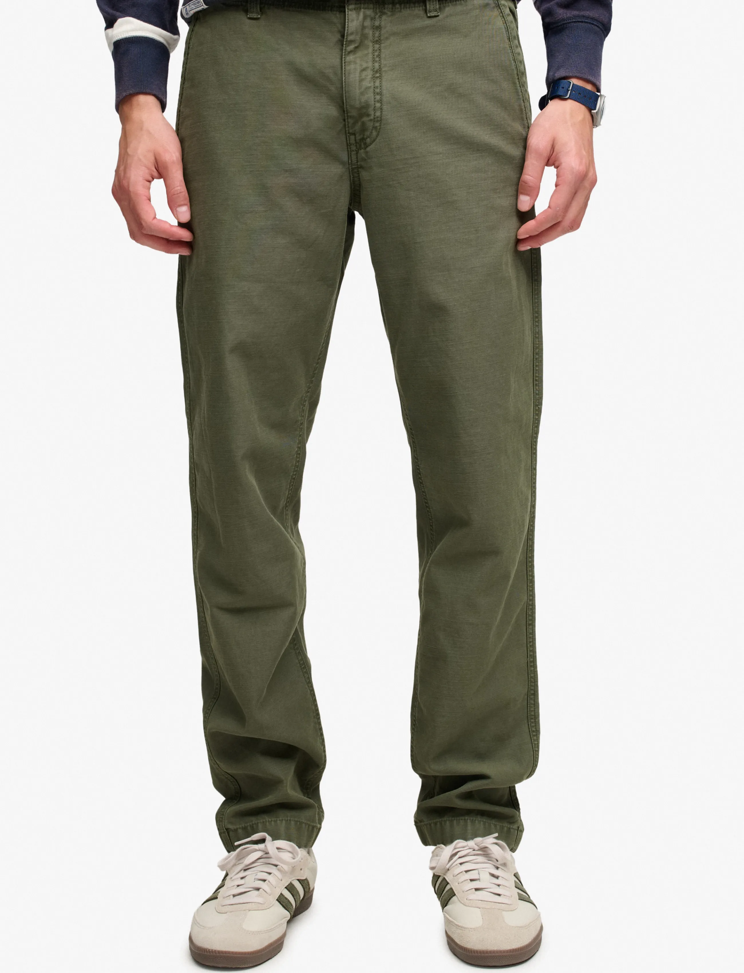 Superdry - TAPERED WASHED CHINO - chinos - chive green - 3