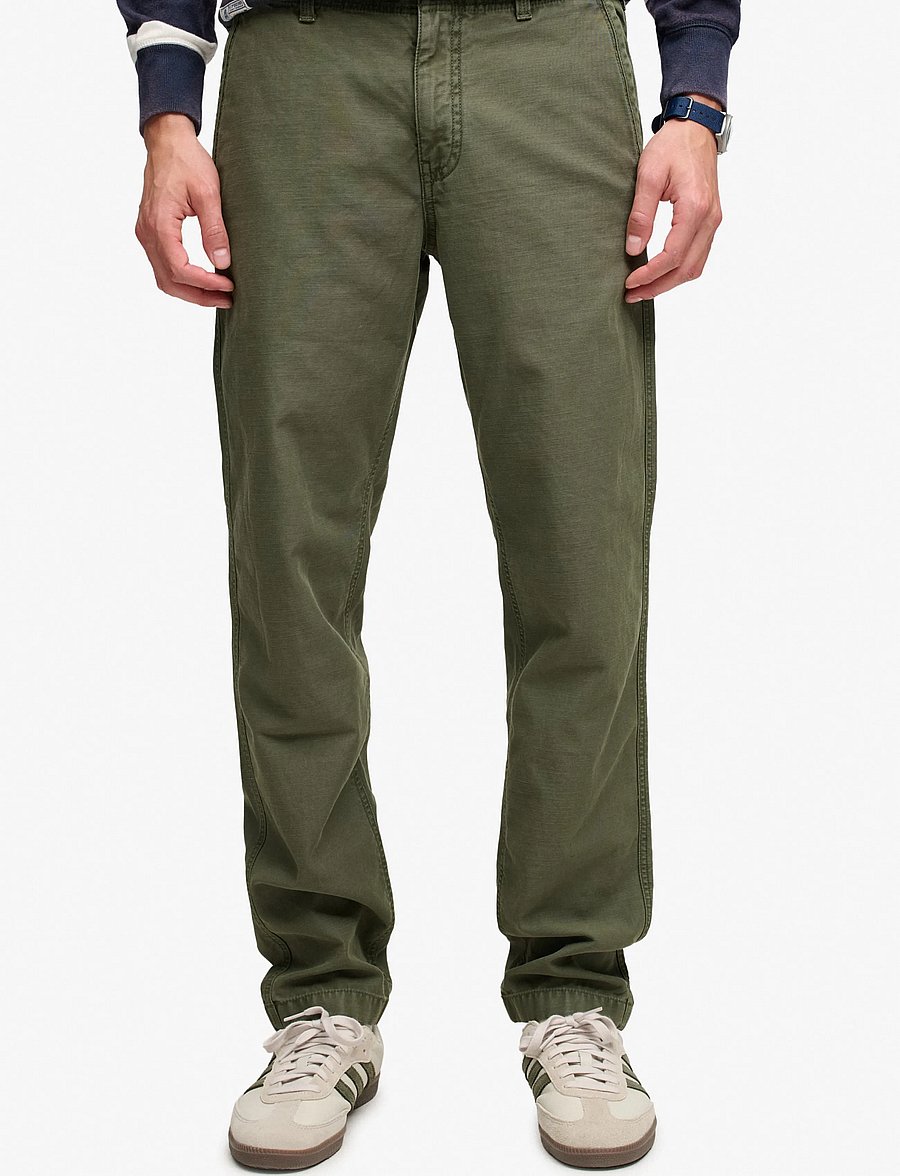 Superdry - TAPERED WASHED CHINO - chinos - chive green - 3
