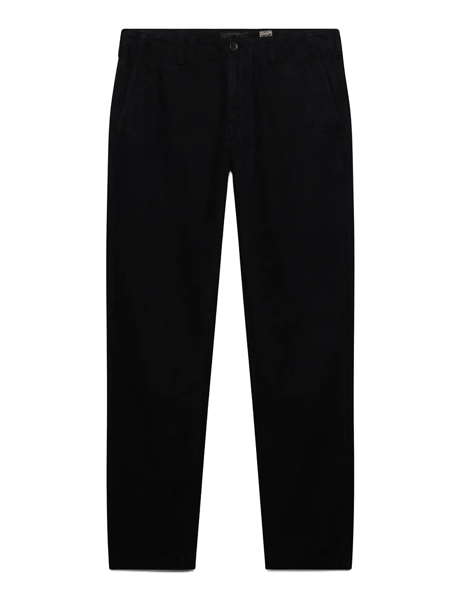Superdry - TAPERED WASHED CHINO - chino-püksid - jet black - 1