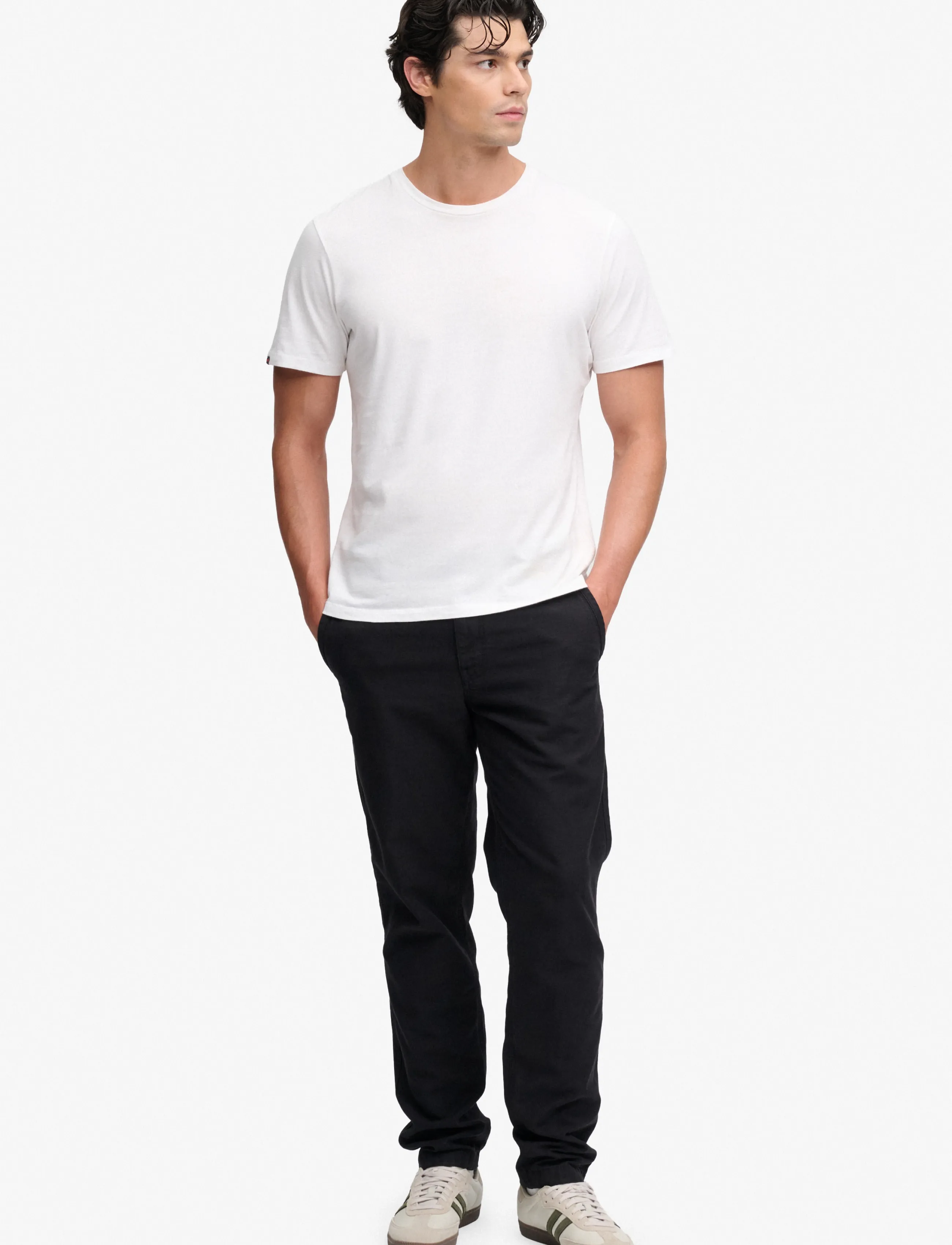 Superdry TAPERED WASHED CHINO - Riided - JET BLACK / black