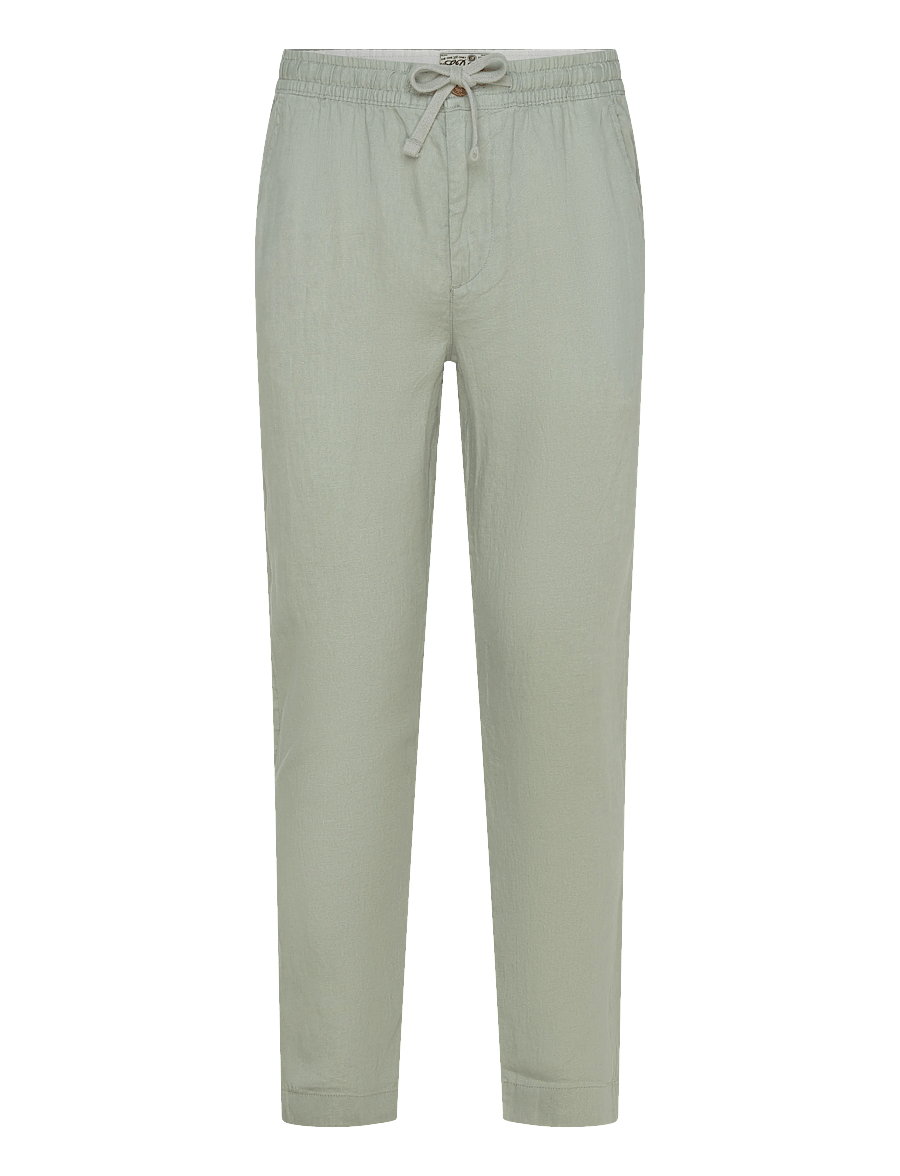 Superdry - MERCHANT LINEN PANT - linased püksid - bay green - 1