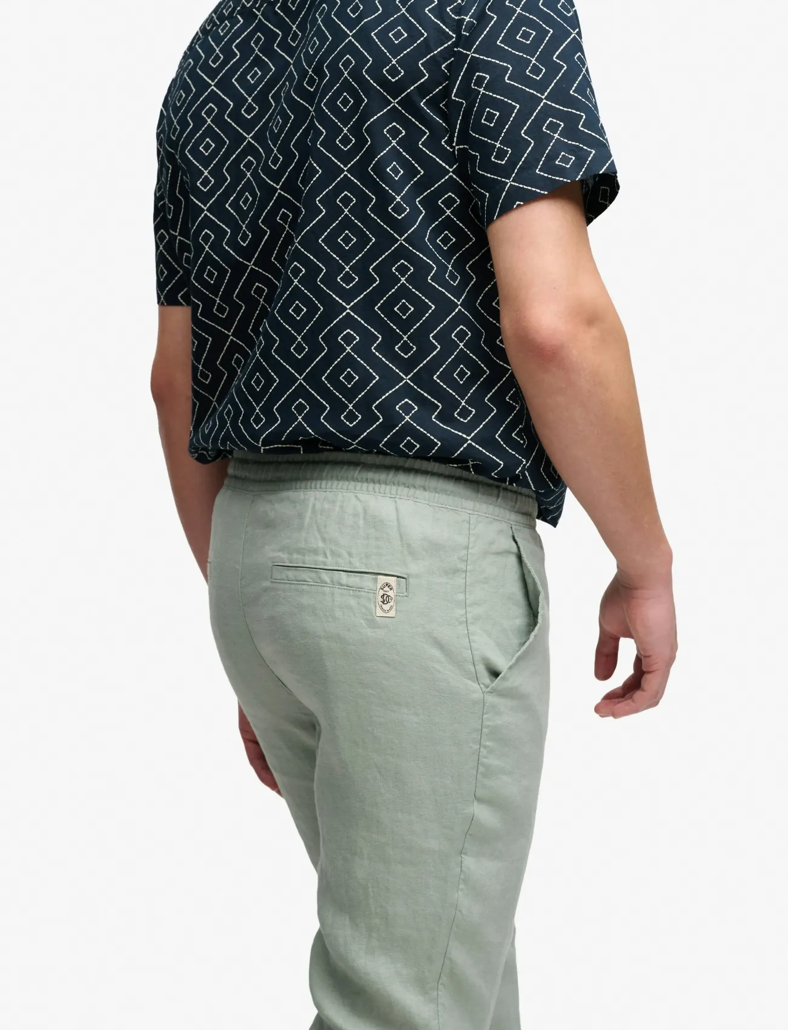 Superdry - MERCHANT LINEN PANT - linased püksid - bay green - 5