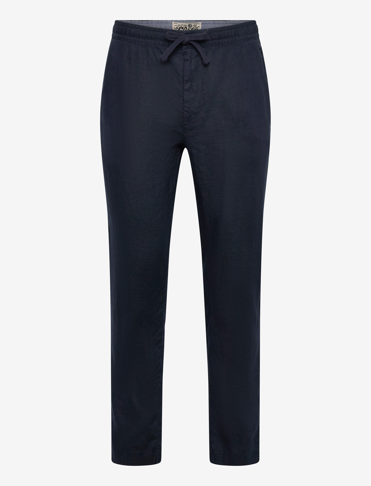 Superdry - MERCHANT LINEN PANT - hørbukser - eclipse navy - 1
