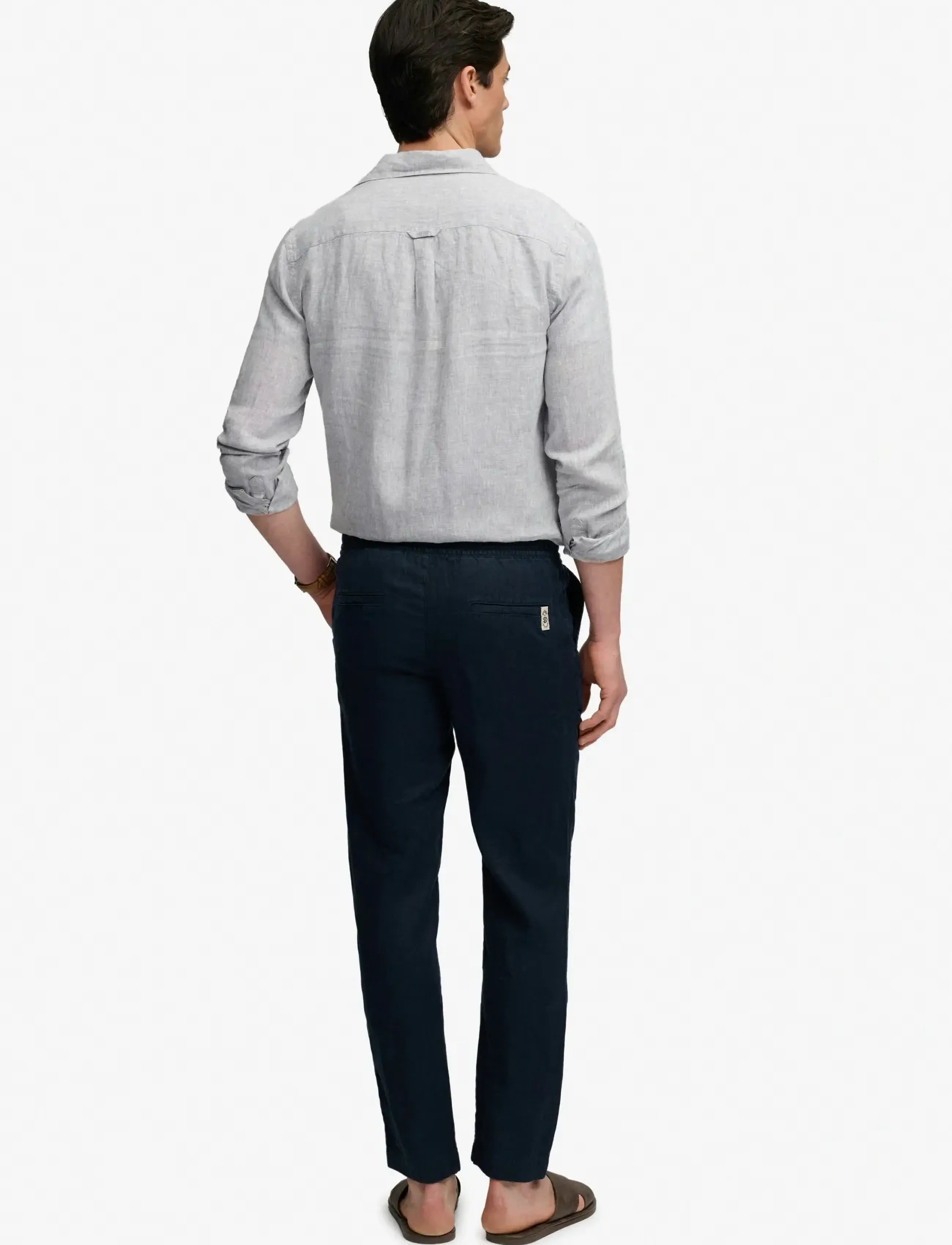 Superdry Merchant Linen Pant linnebyxor herr – bild 7