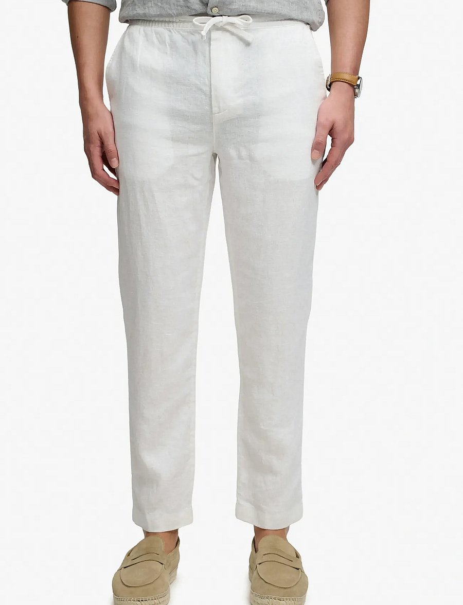 Superdry - MERCHANT LINEN PANT - linnebyxor - optic - 3