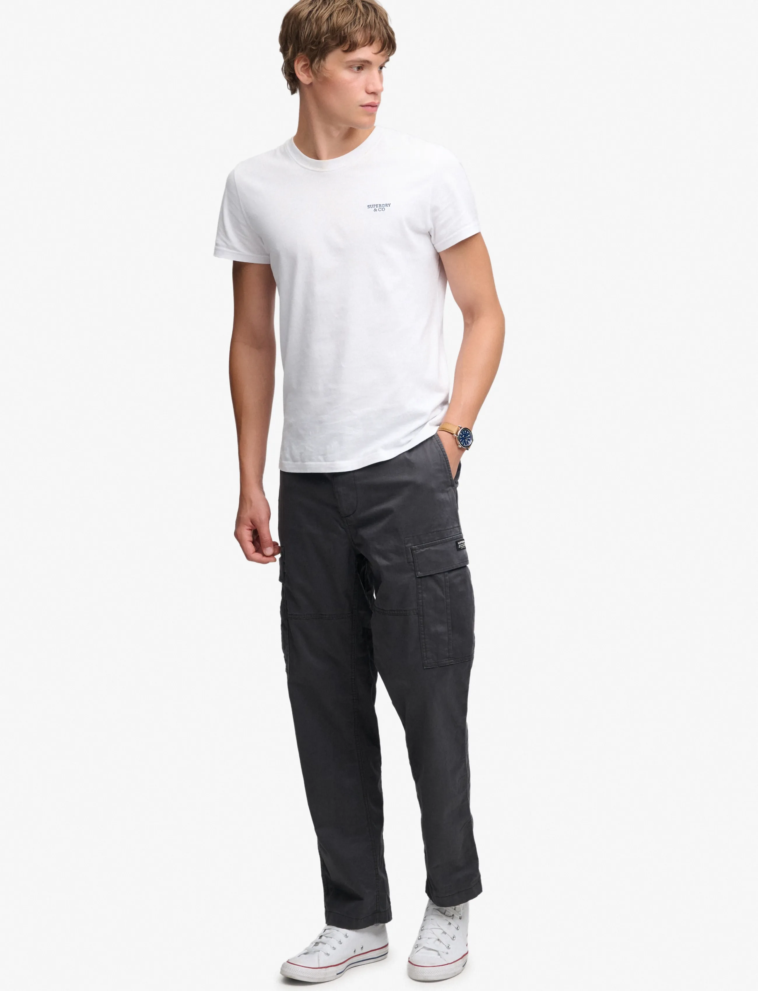 Superdry REGULAR TAPER CARGO PANT - Cargo pants - BLACKBOARD / black
