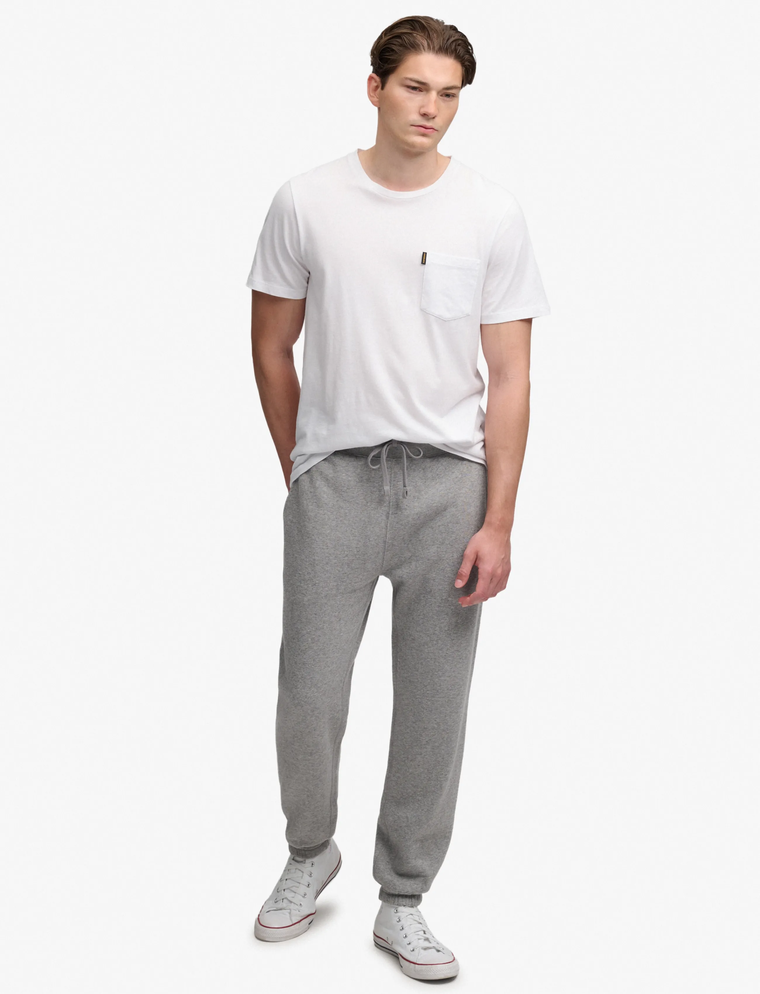 Superdry Essential Company Logo Jogger, Mænd, Joggerbukser, Grå, Str: L
