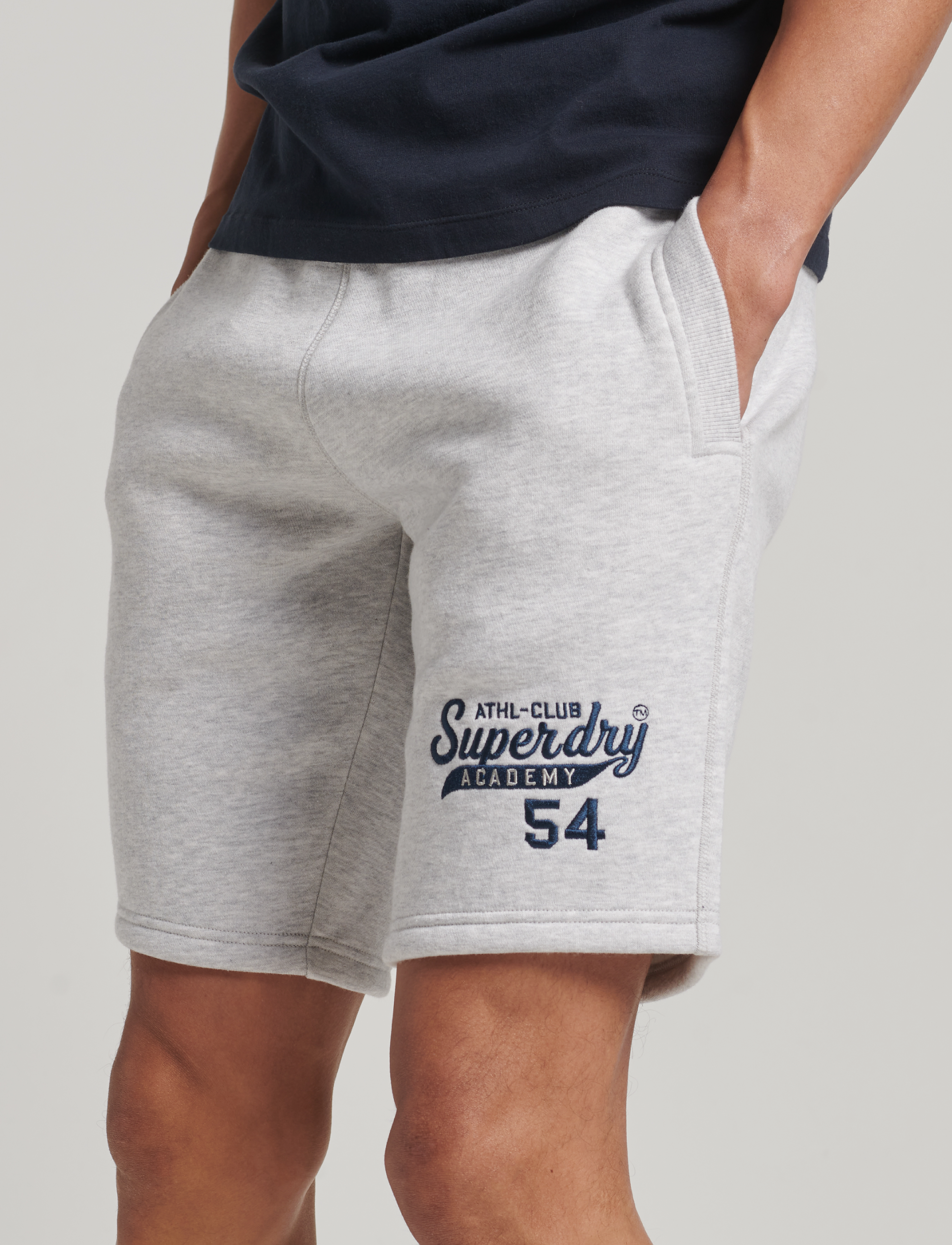 Superdry - VINTAGE ATH SOURCE JERSY SHORT - glacier grey marl - 2