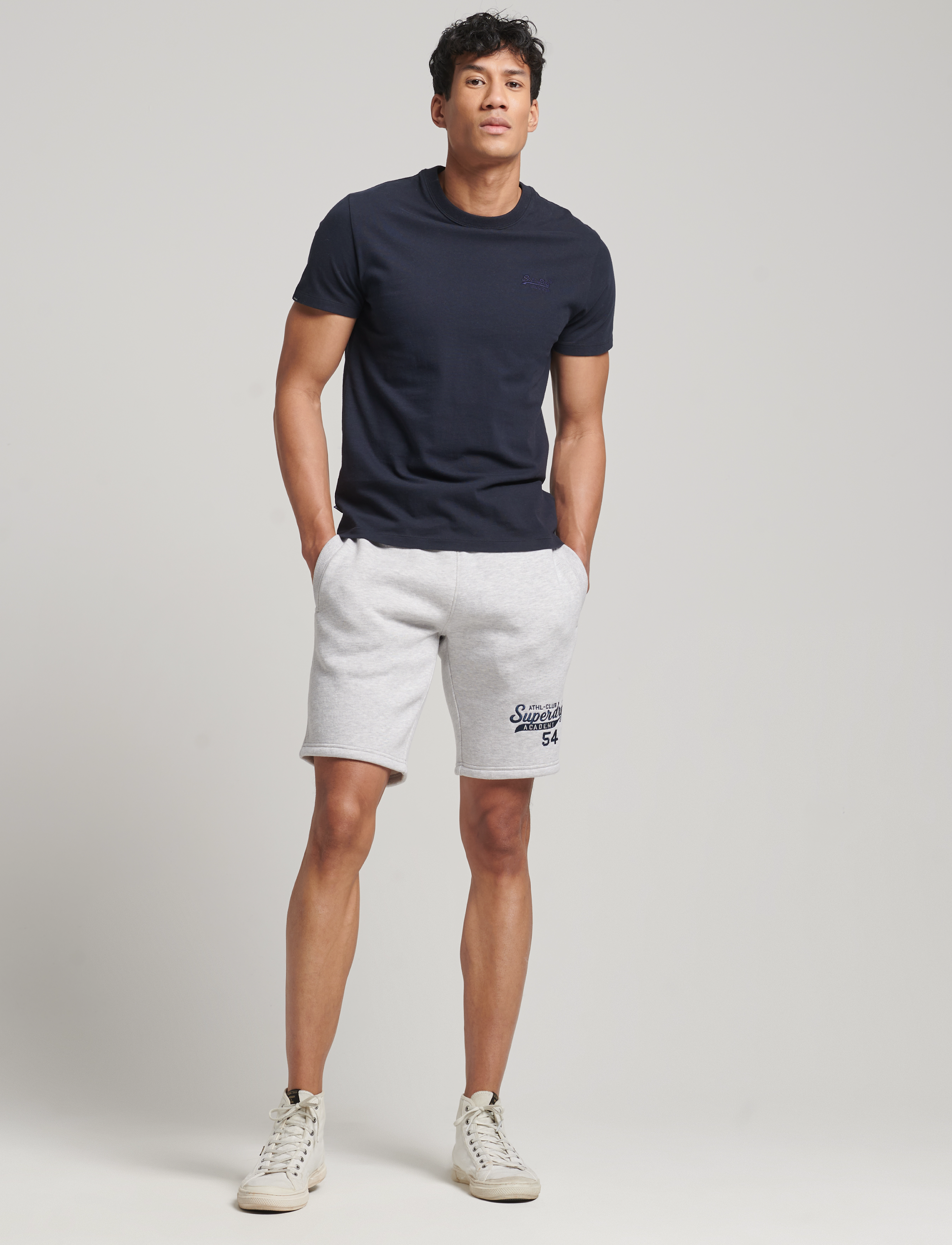 Superdry - VINTAGE ATH SOURCE JERSY SHORT - glacier grey marl - 3