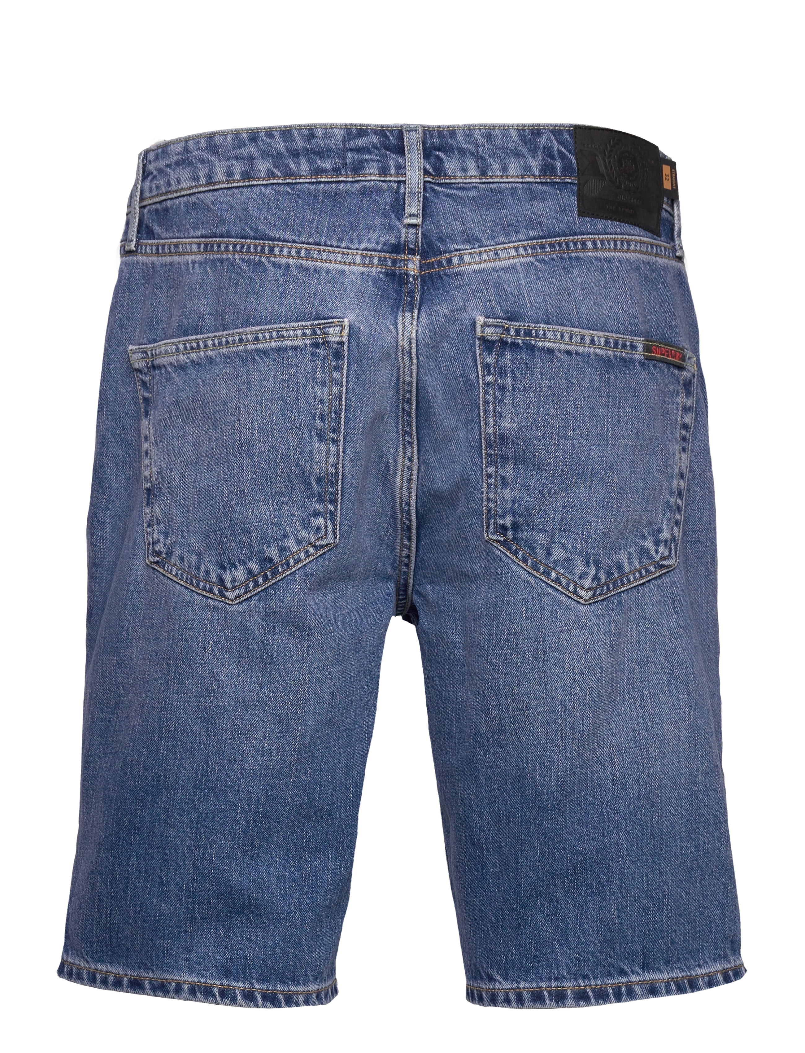 Superdry - VINTAGE STRAIGHT SHORT - lühikesed teksapüksid - angeles vintage mid blue - 1