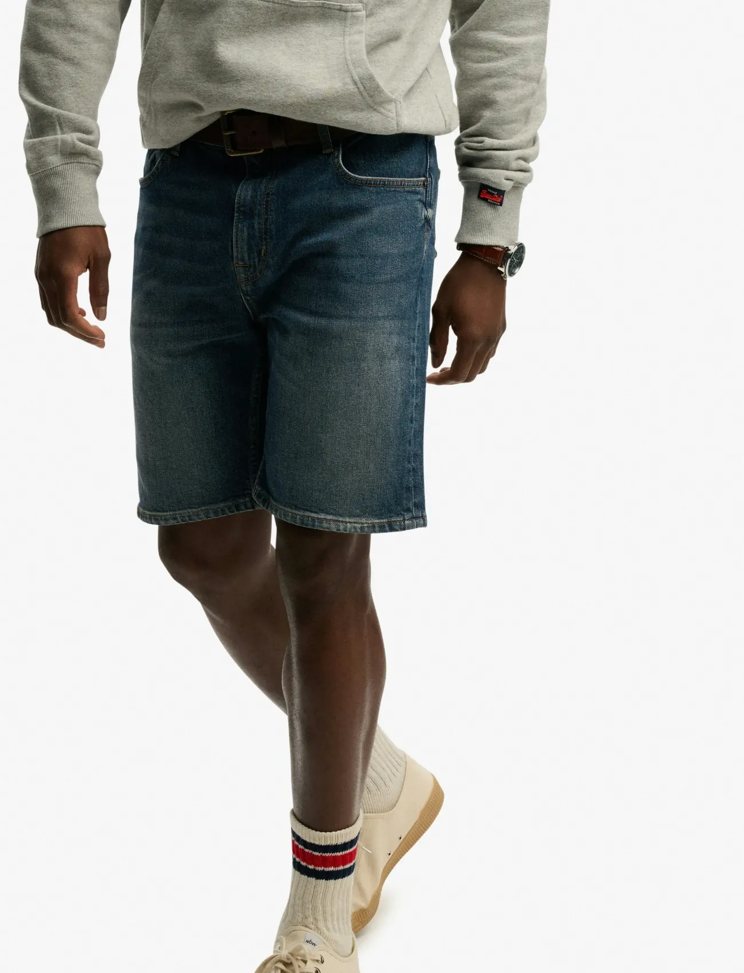 Superdry VINTAGE STRAIGHT SHORT - Gatvės stilius - YOKOHAMA DARK BLUE / blue