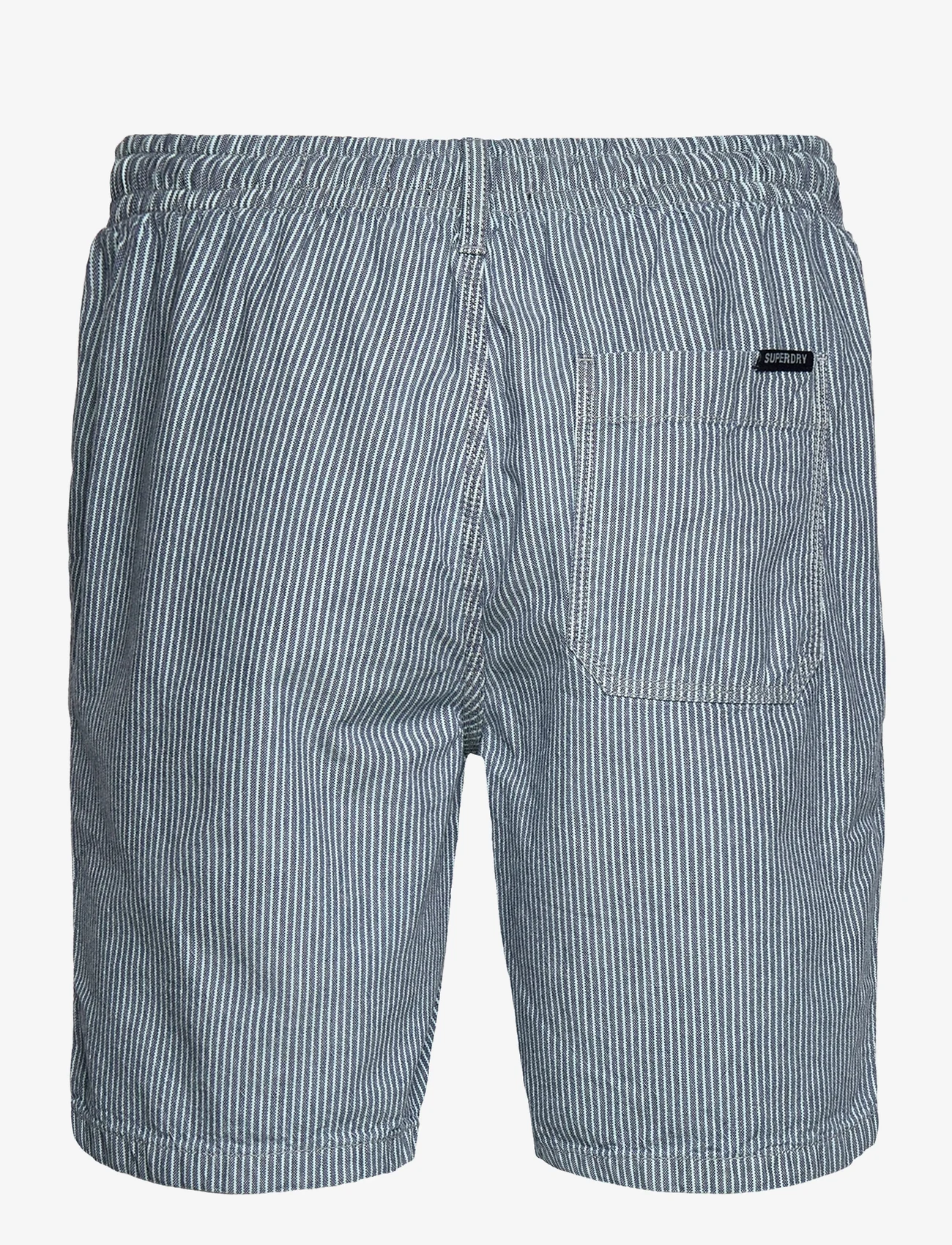 Superdry - INDIGO BERMUDA SHORT - kasdienio stiliaus šortai - washed indigo chalk stripe - 1
