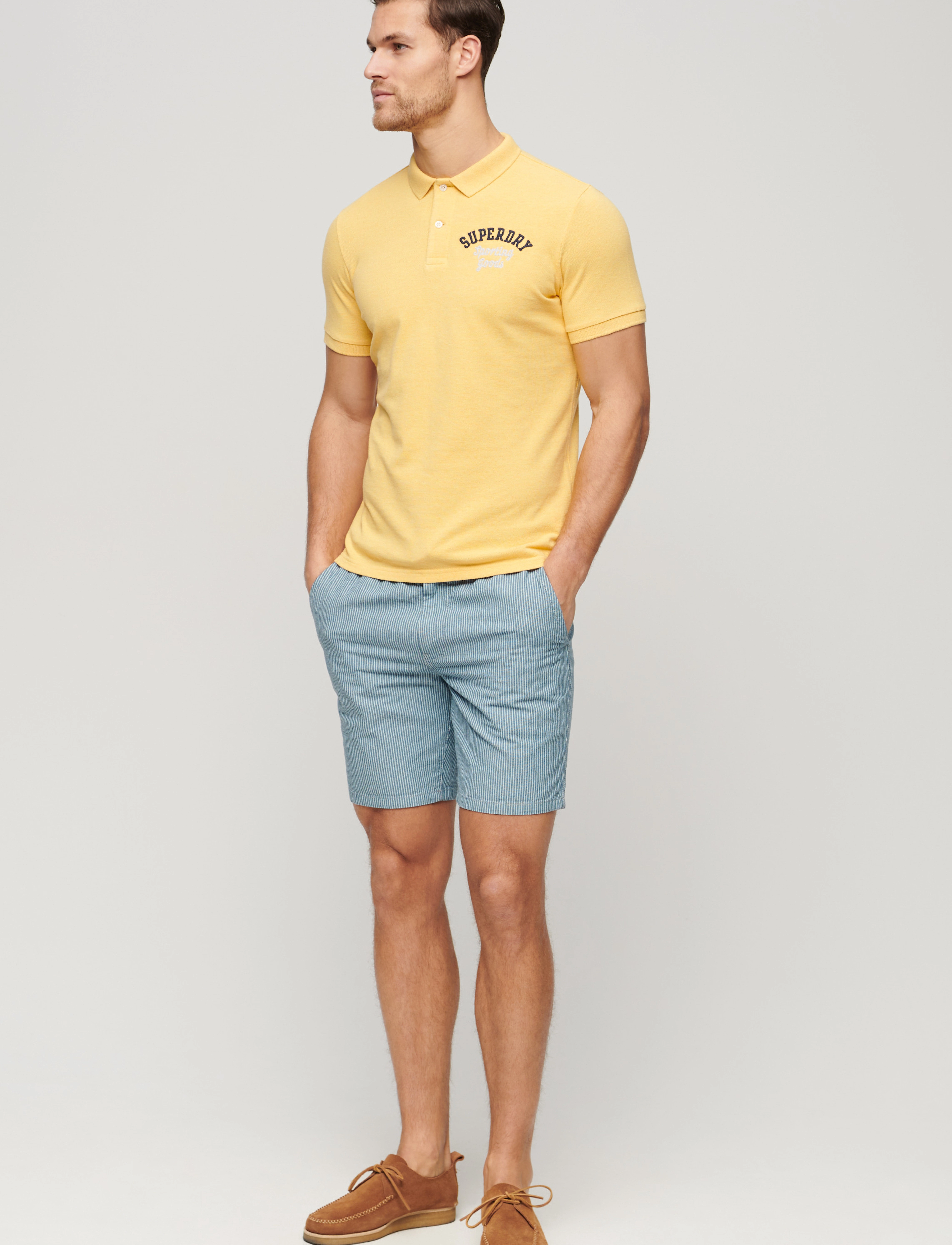Superdry - INDIGO BERMUDA SHORT - washed indigo chalk stripe - 2