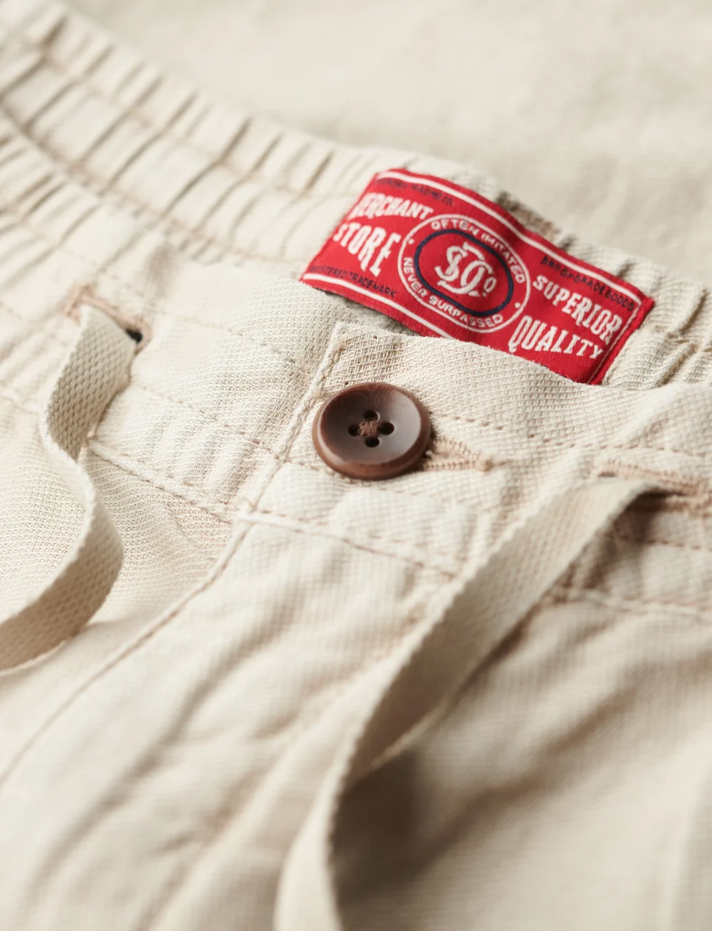 Superdry - MERCHANT LINEN SHORT - hørshorts - abbey stone - 3