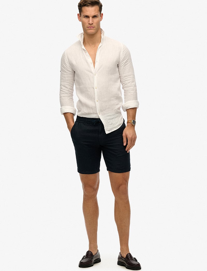 Superdry - MERCHANT LINEN SHORT - linen shorts - eclipse navy - 0
