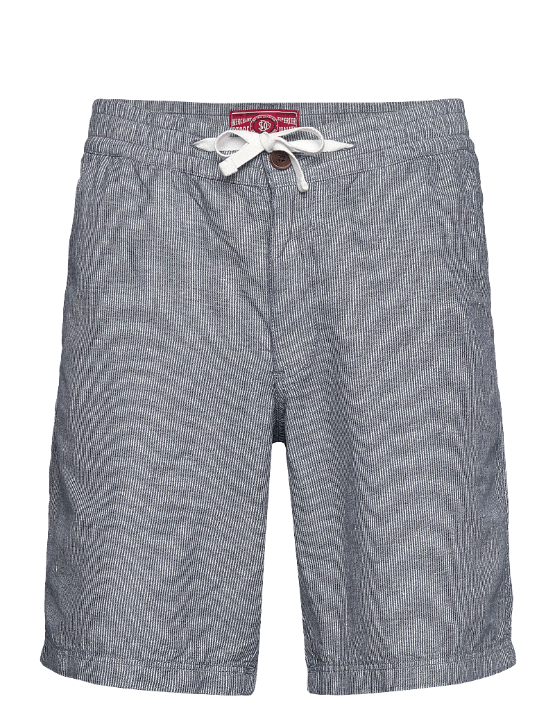 Superdry - MERCHANT LINEN SHORT - hørshorts - navy stripe - 1