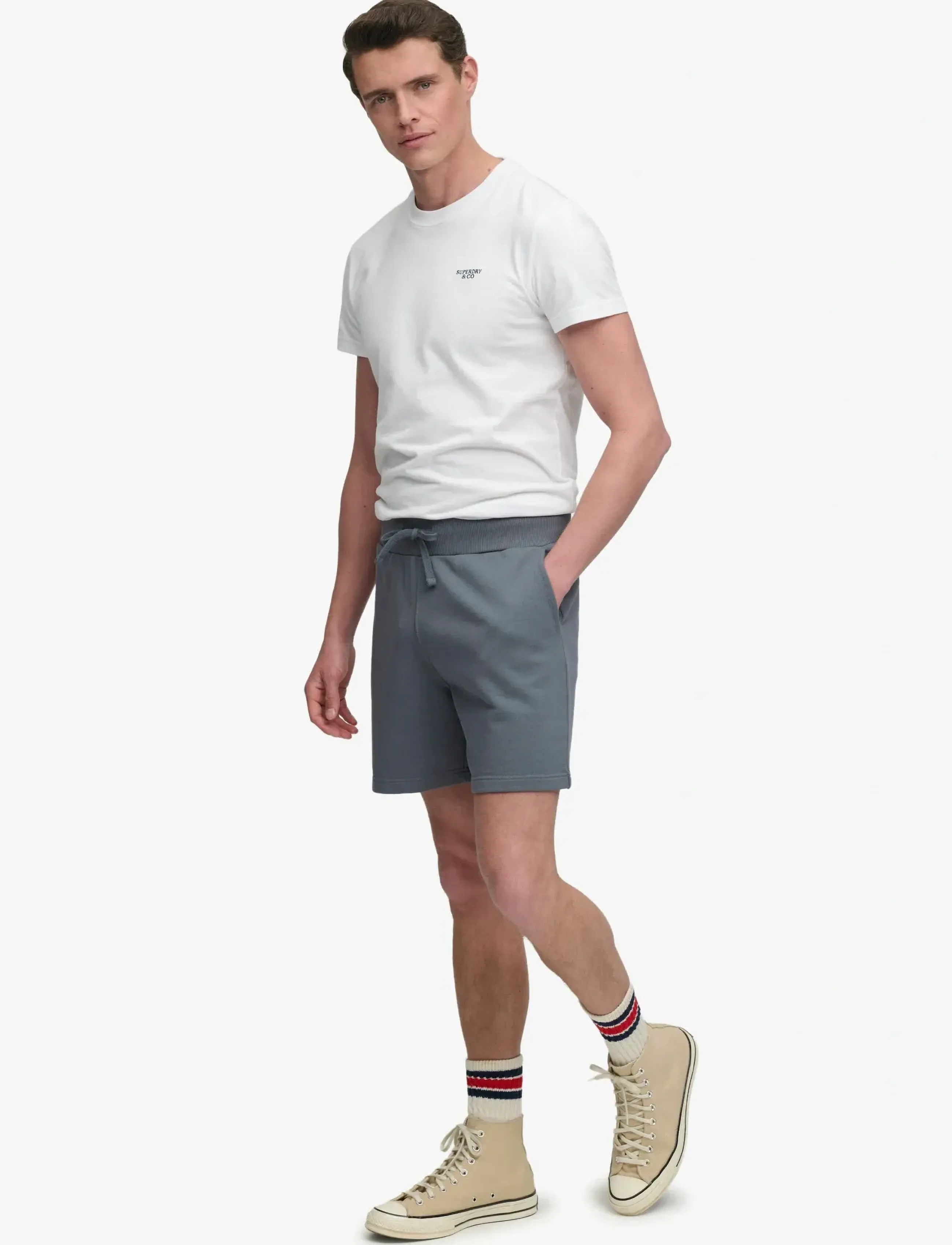 Superdry - ESSENTIAL LOGO CLASSIC SHORT - sweatshorts - stormy weather blue - 5