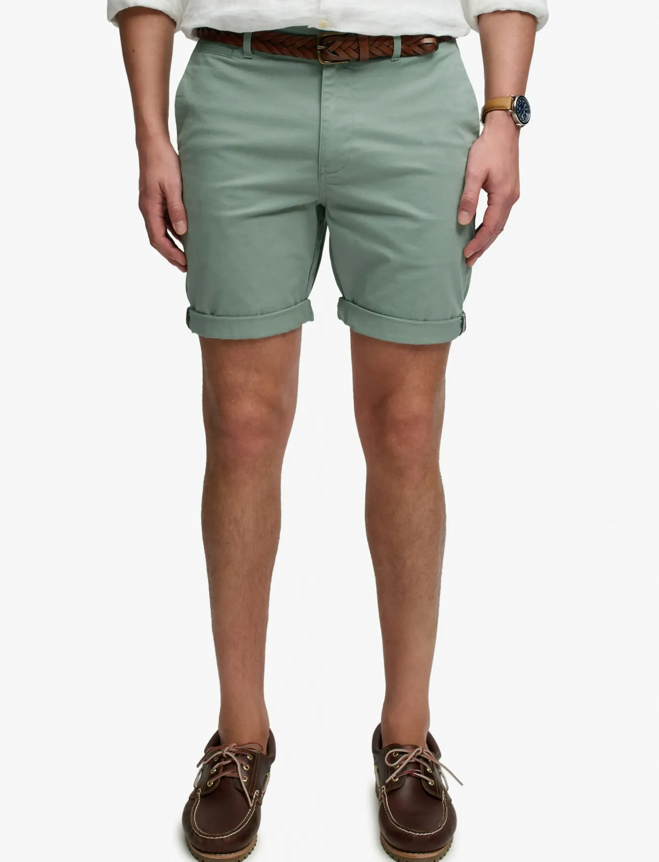 Superdry Premium Regular Chino Short, 32, Shorts, Grün - Chinos Männerswear