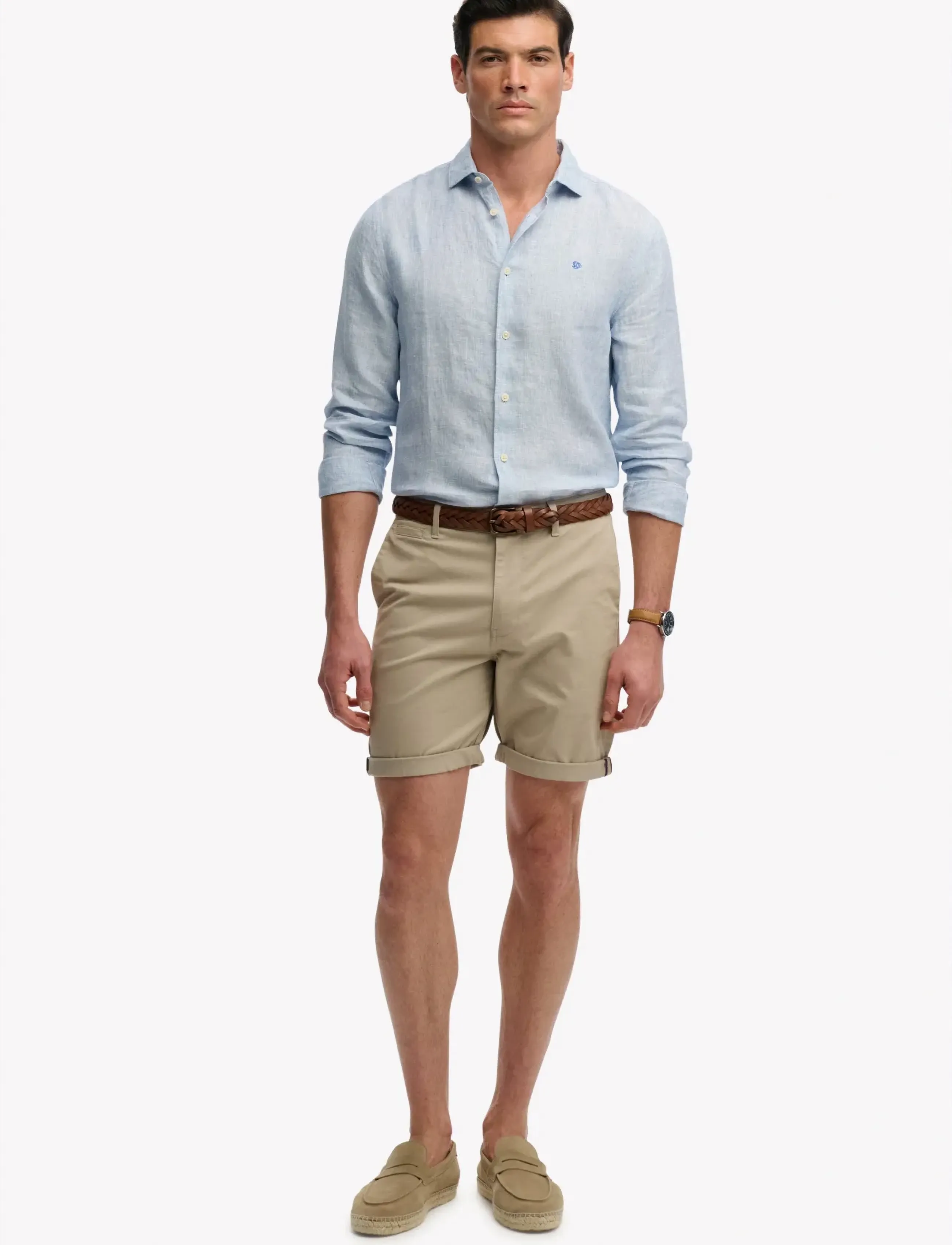 Superdry Premium Regular Chino Short, 28, Shorts, Khakigrün - Chinos Männerswear