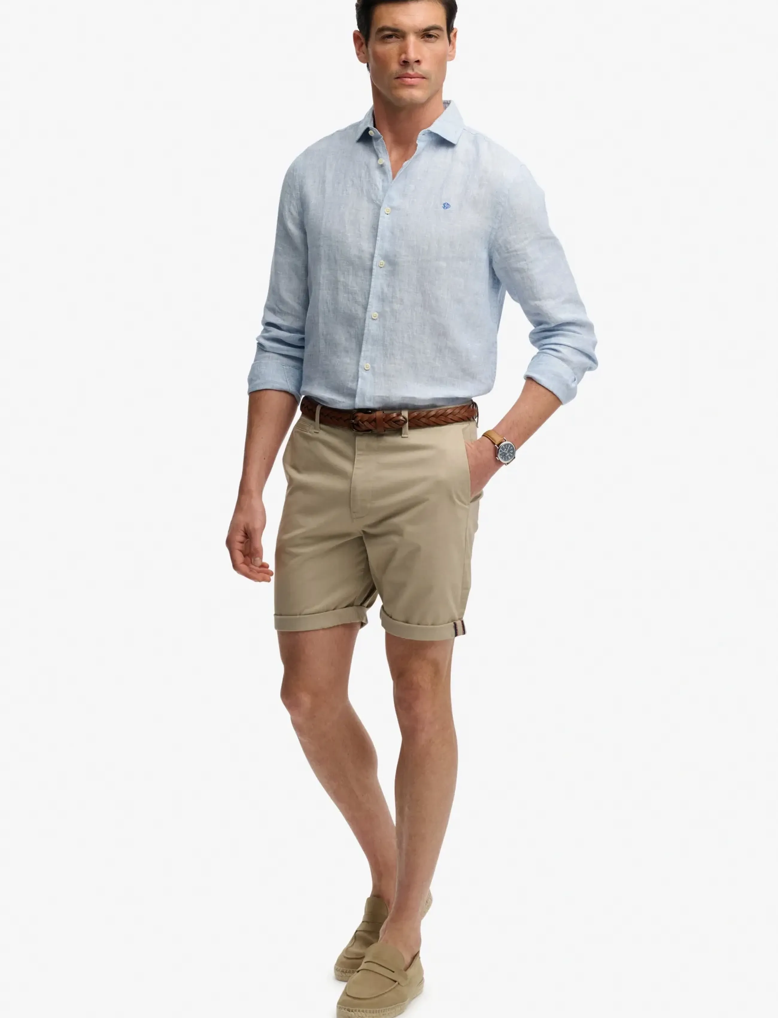 Superdry PREMIUM REGULAR CHINO SHORT - Shorts - SANDSTONE BROWN / khaki/green