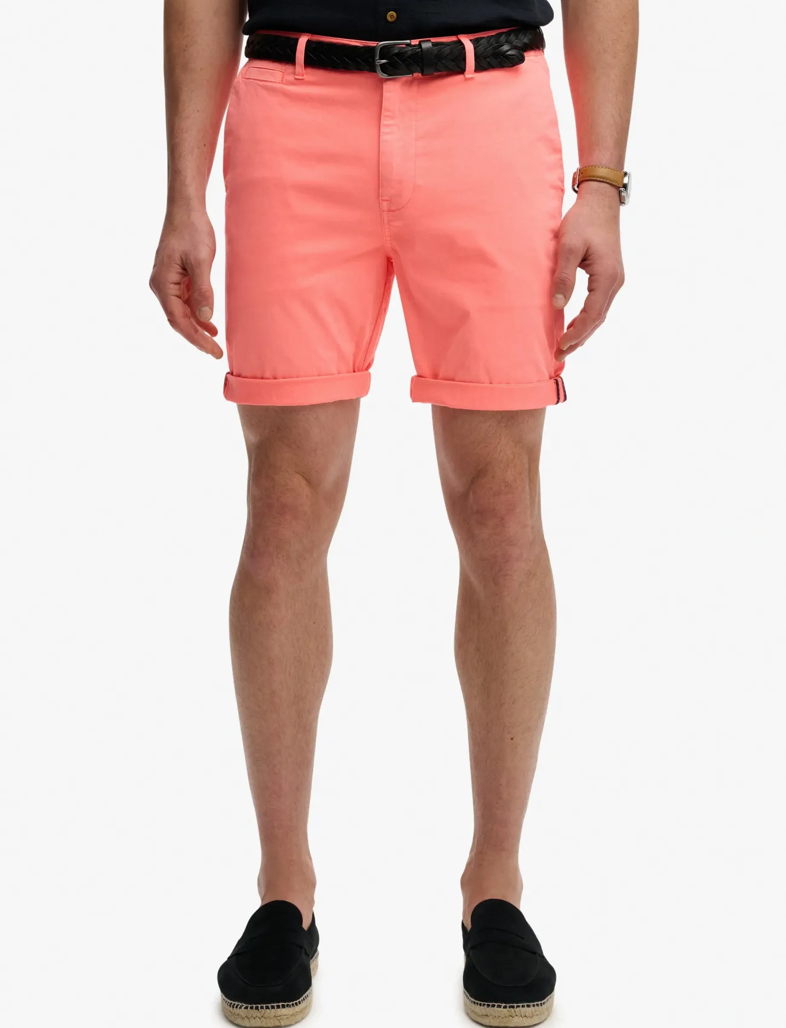Superdry Premium Regular Chino Short, 34, Shorts, Koralle - Chinos Männerswear