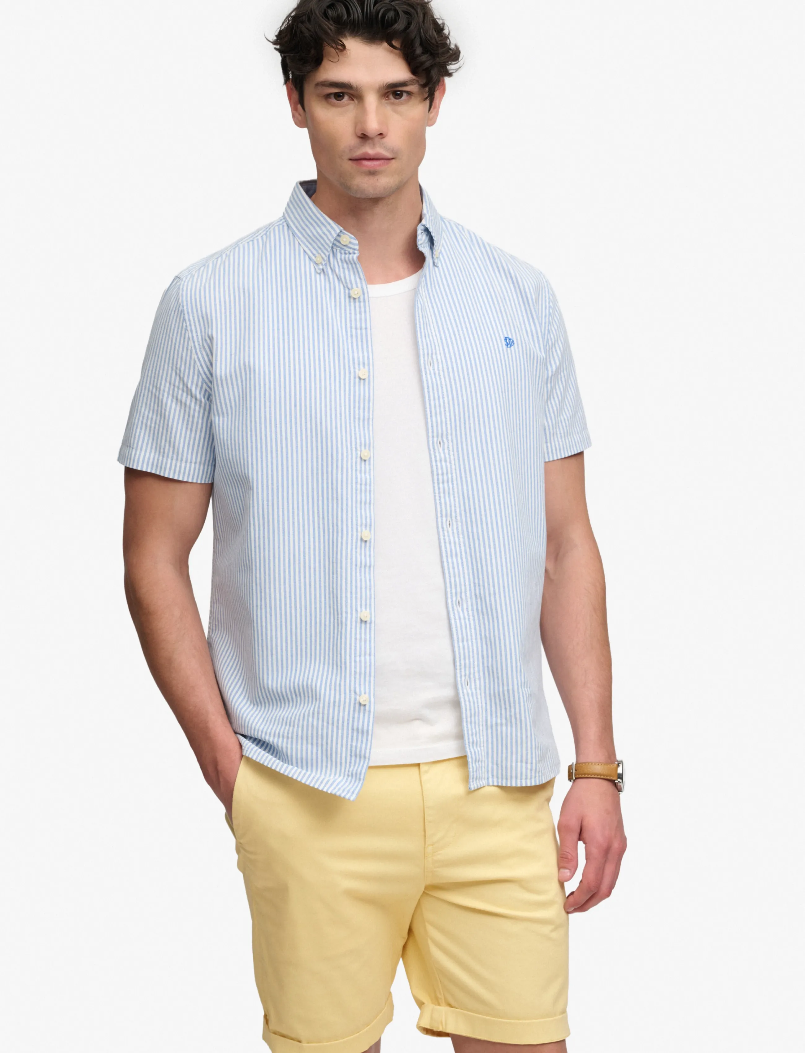 Superdry Premium Regular Chino Short, 34, Shorts, Gelb - Chinos Männerswear
