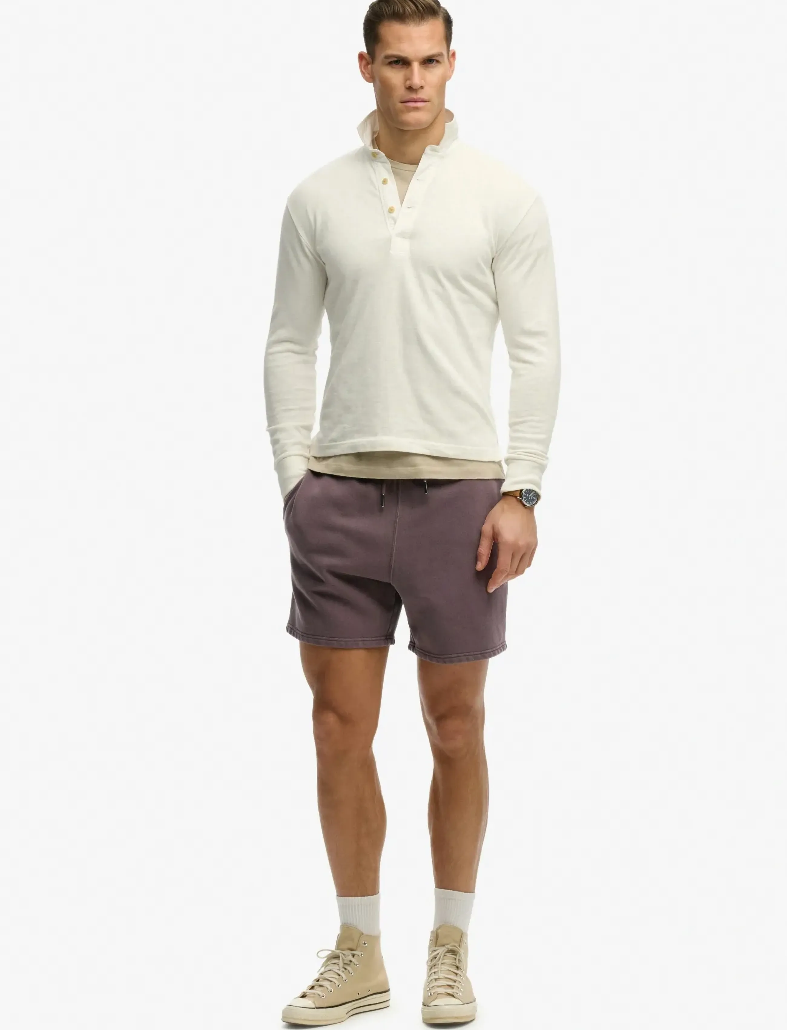 Superdry Micro Logo Short, M, Grey, Shorts > Svedeshorts, Herre