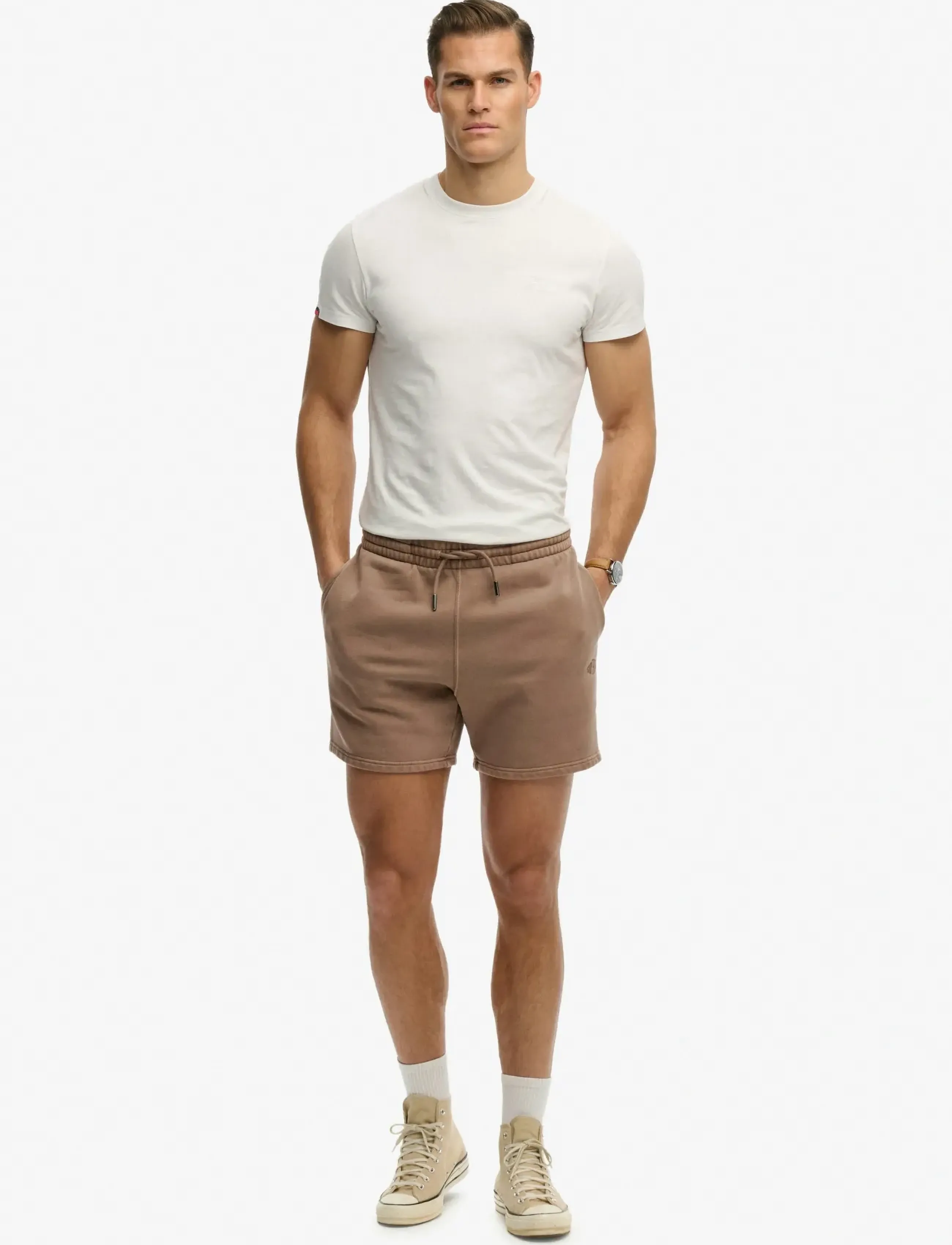 Superdry Micro Logo Short, XL, Brown, Shorts > Svedeshorts, Herre