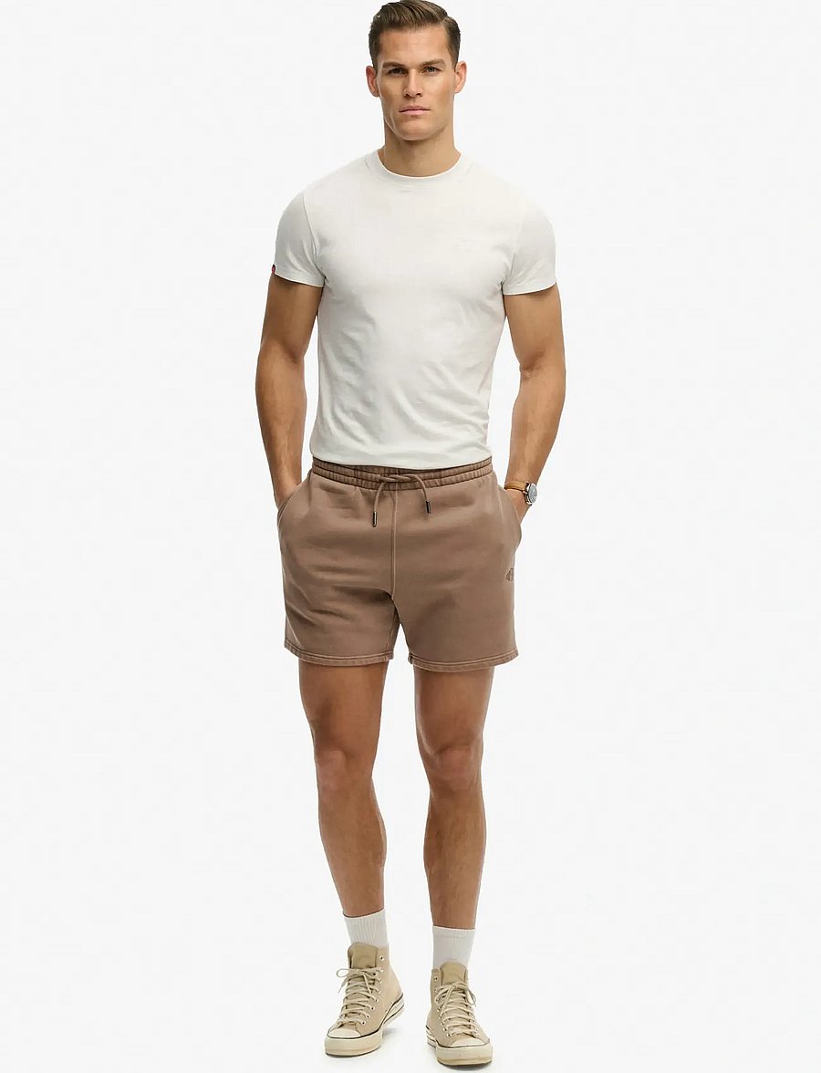 Superdry - MICRO LOGO SHORT - sweatshorts - shitake brown - 0