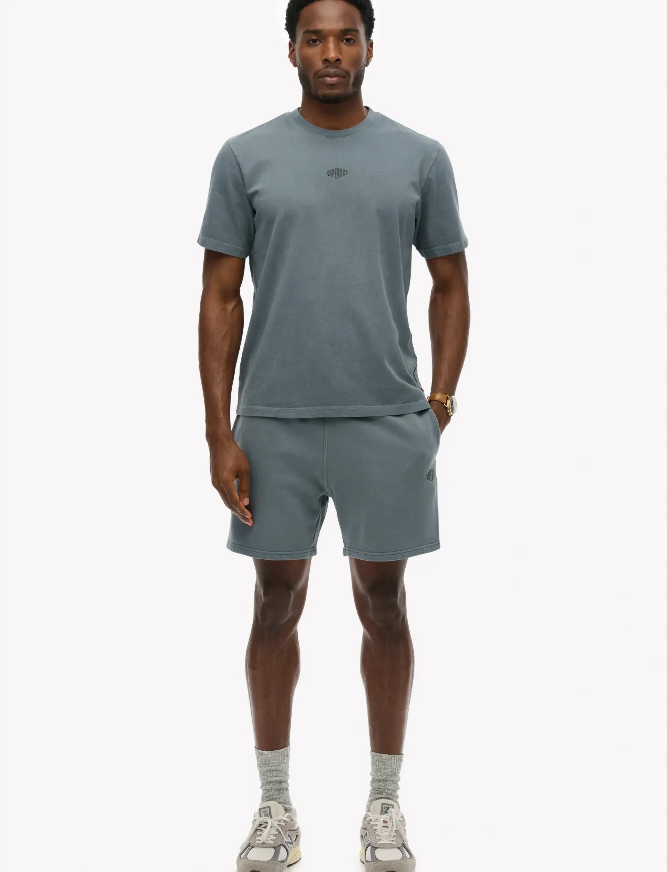 Superdry Micro Logo Short, S, Blue, Shorts > Svedeshorts, Herre