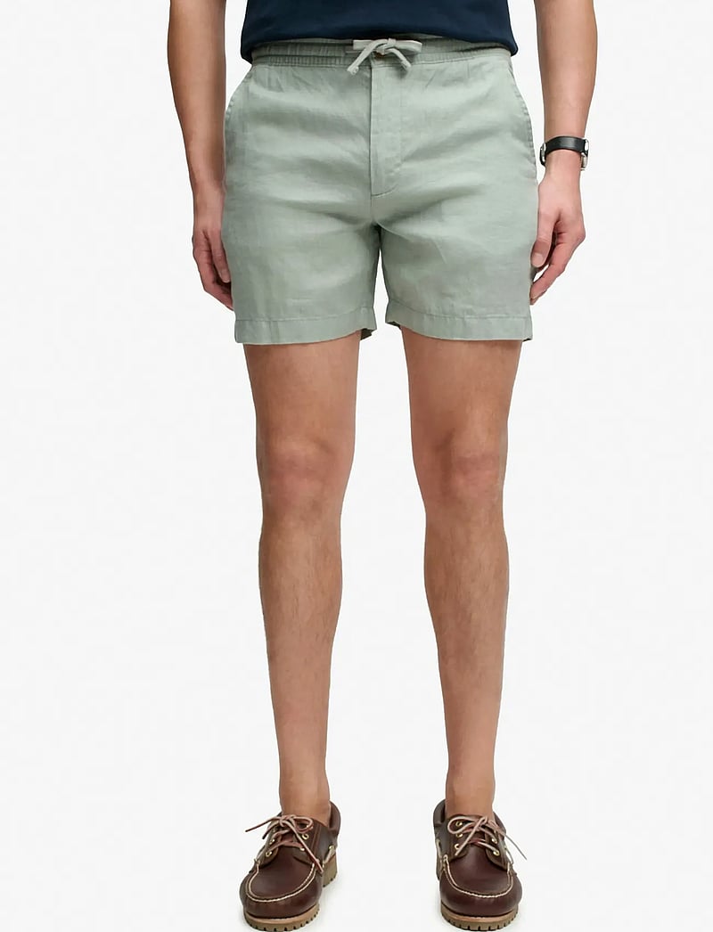 Superdry - MERCHANT LINEN SHORT - linen shorts - bay green - 3