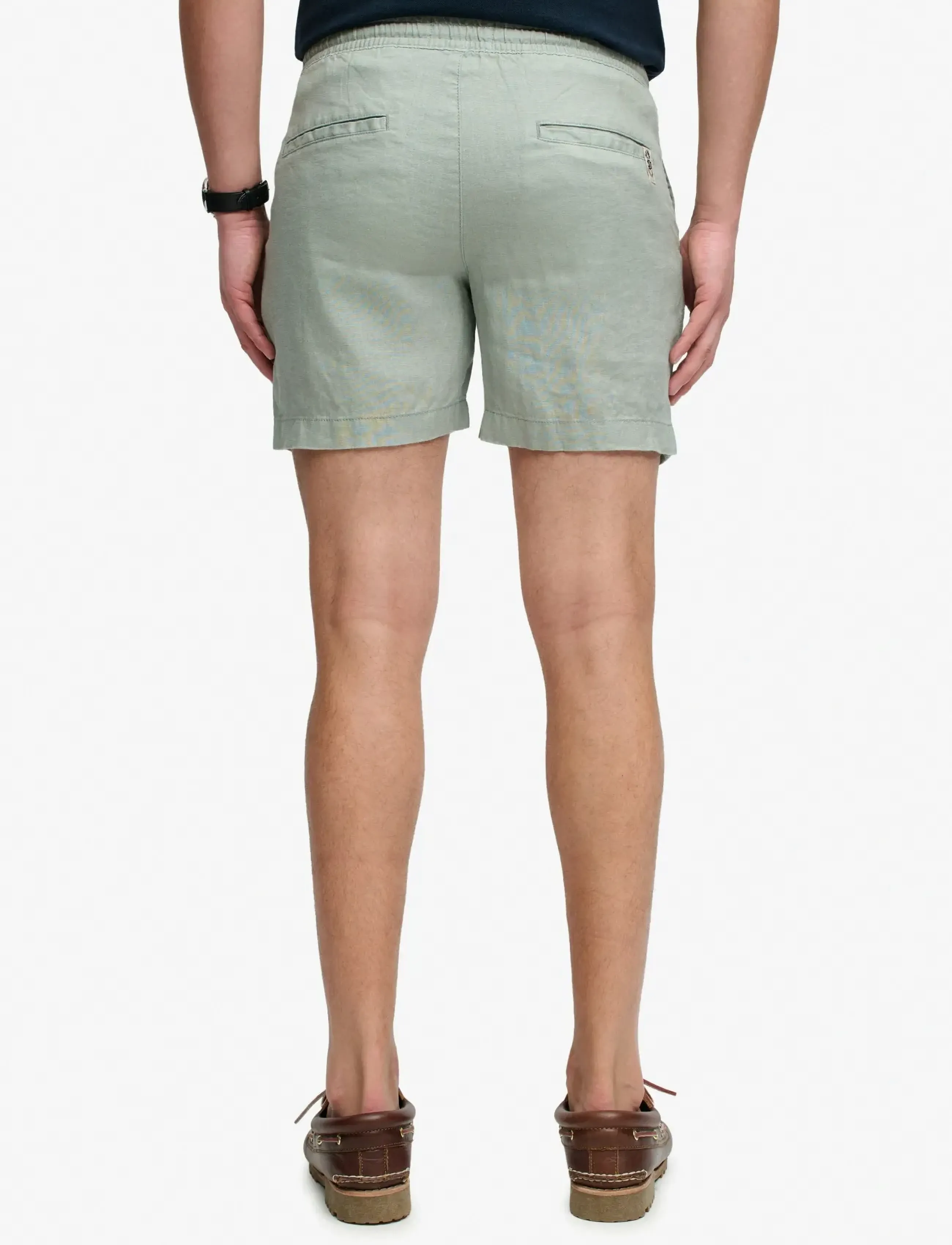 Superdry - MERCHANT LINEN SHORT - kollektioner - bay green - 4