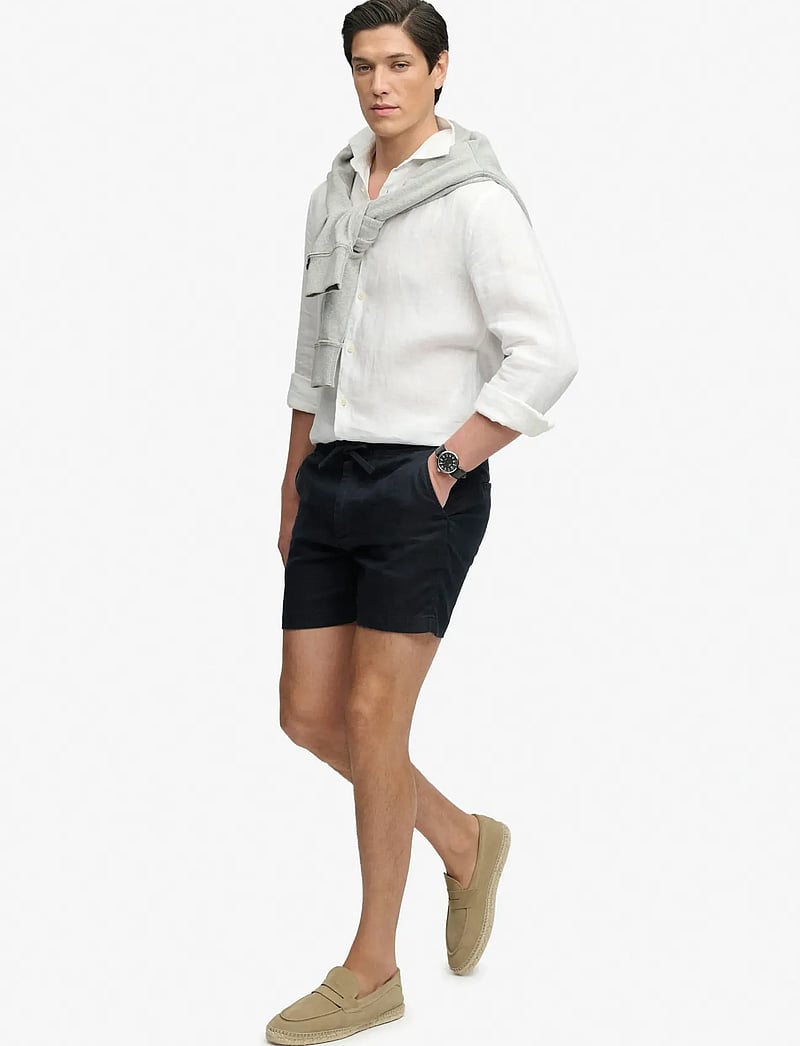 Superdry - MERCHANT LINEN SHORT - hørshorts - eclipse navy - 5