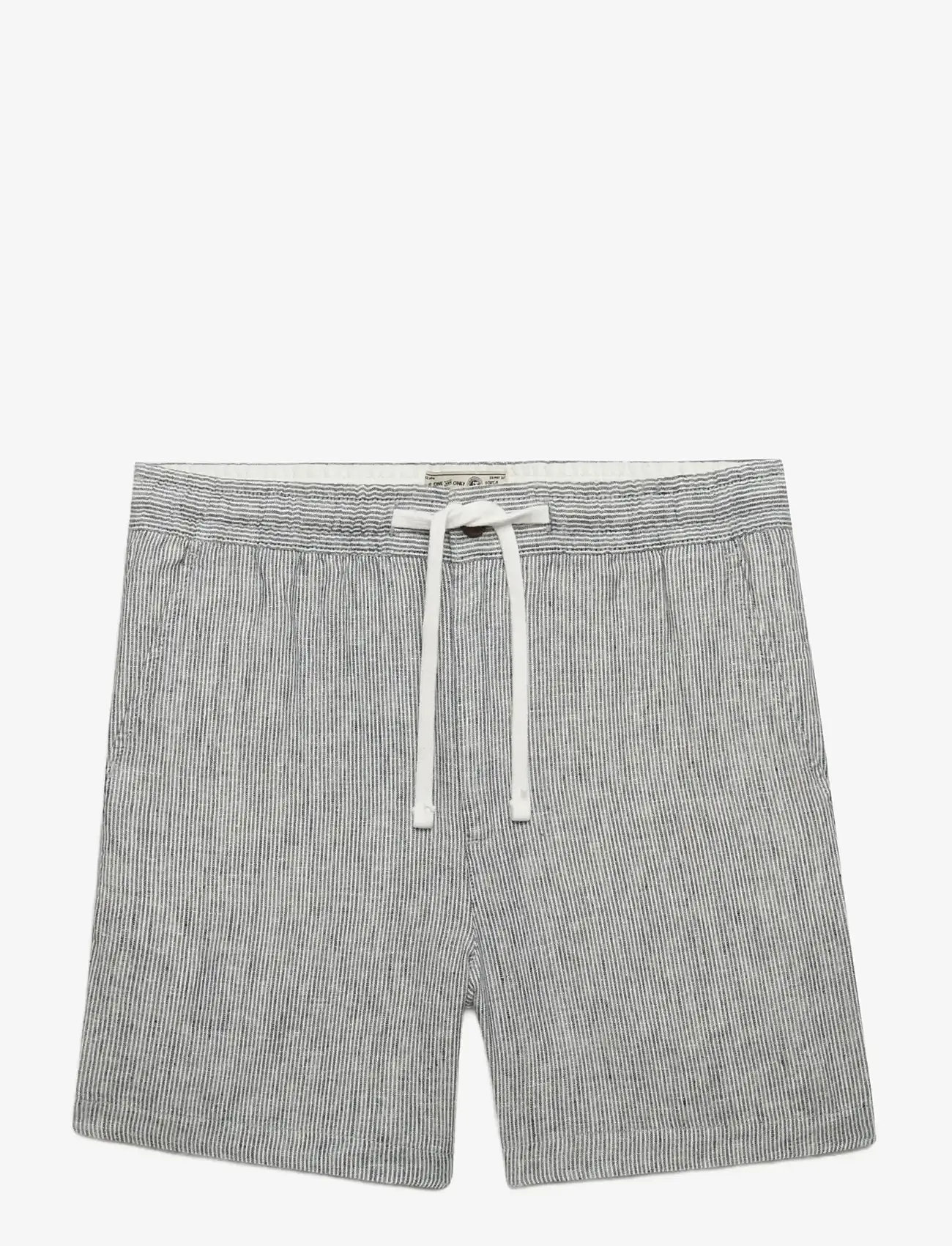 Superdry - MERCHANT LINEN SHORT - hørshorts - indigo ticking stripe - 1