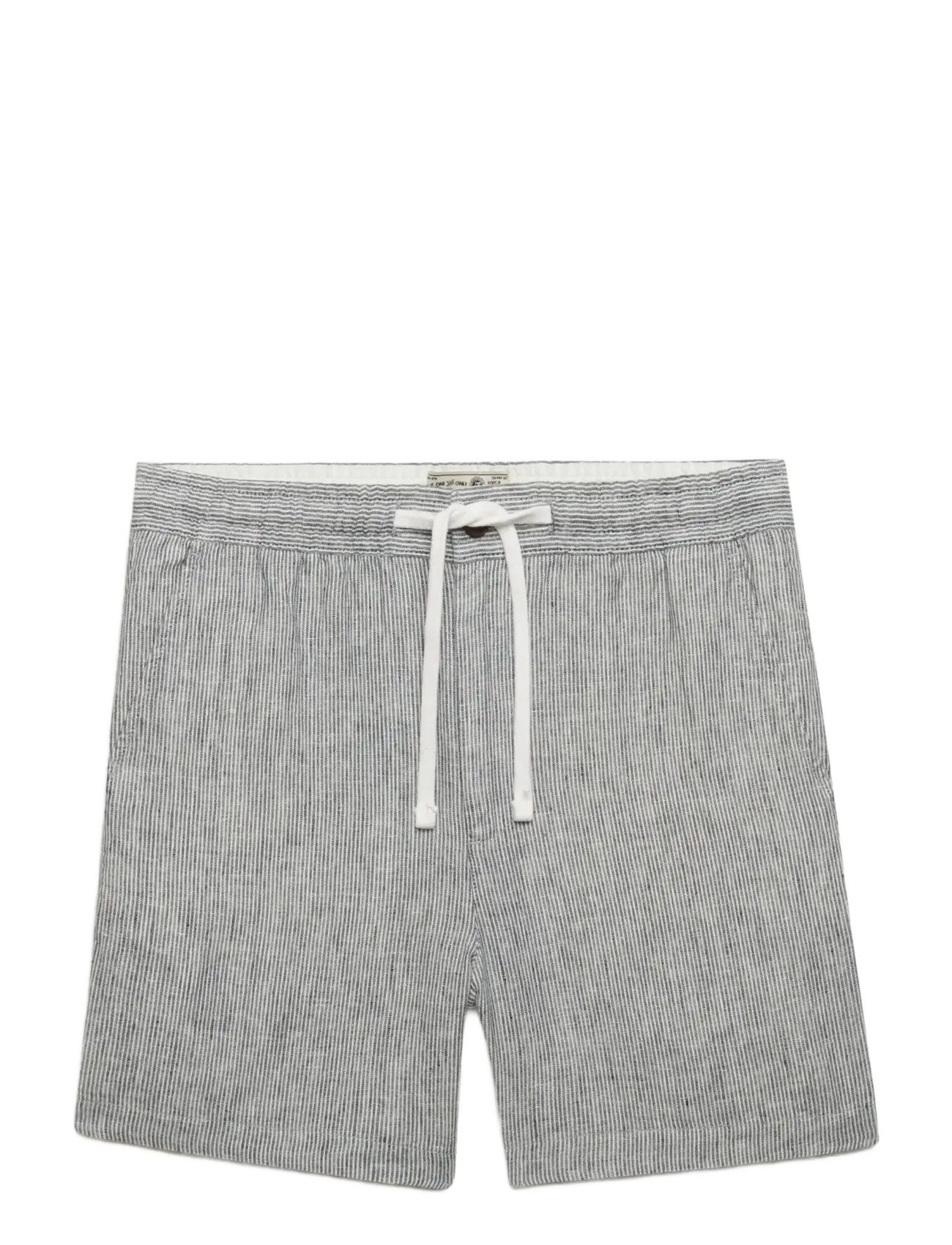 Superdry MERCHANT LINEN SHORT - Shorts - INDIGO TICKING STRIPE / grey