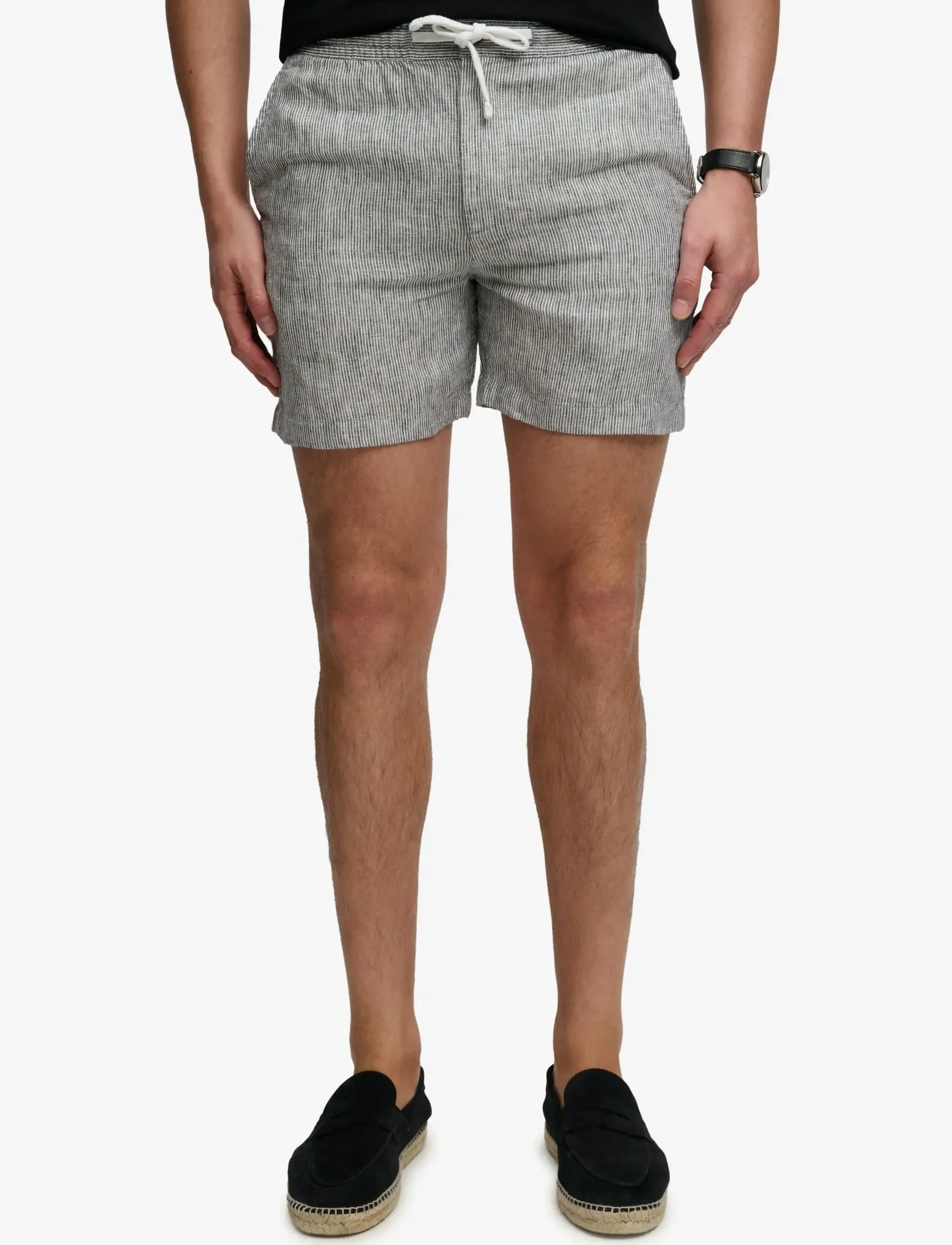 Superdry - MERCHANT LINEN SHORT - kollektioner - indigo ticking stripe - 2
