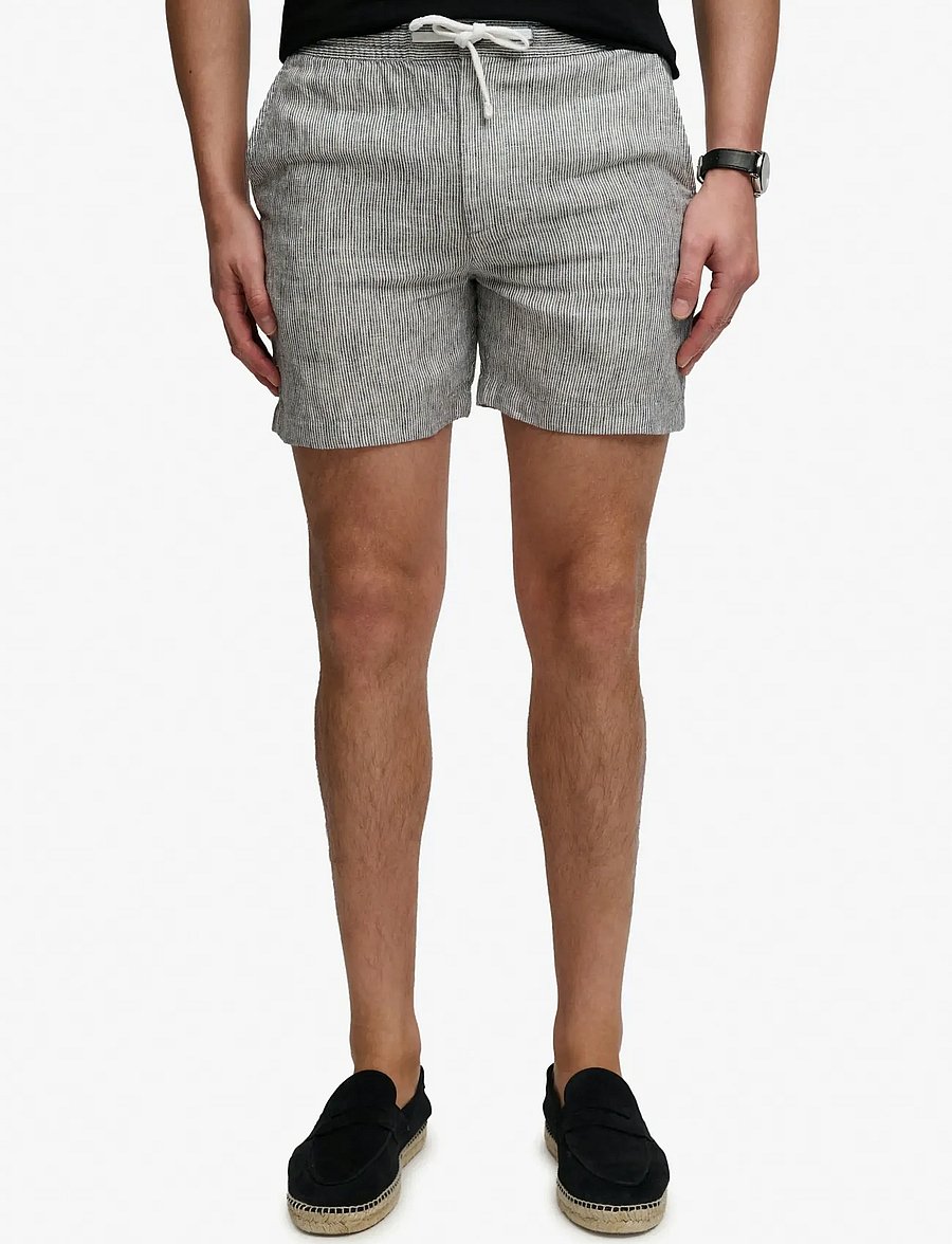 Superdry - MERCHANT LINEN SHORT - kollektioner - indigo ticking stripe - 2