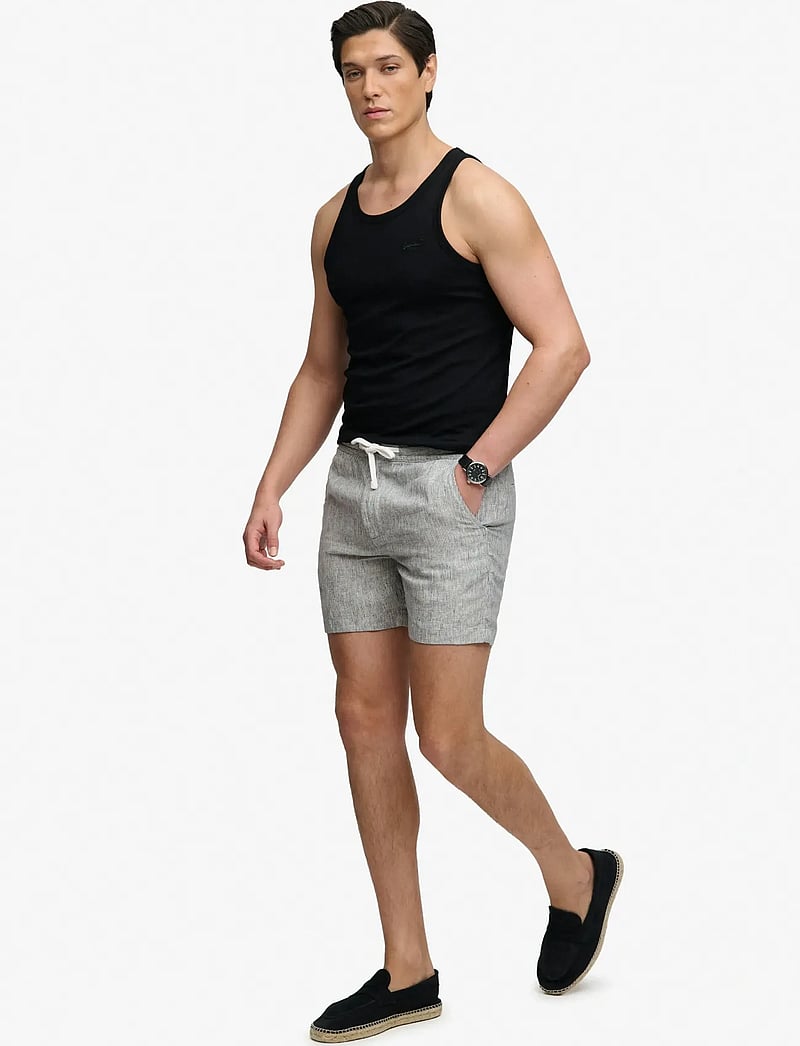Superdry - MERCHANT LINEN SHORT - hørshorts - indigo ticking stripe - 5