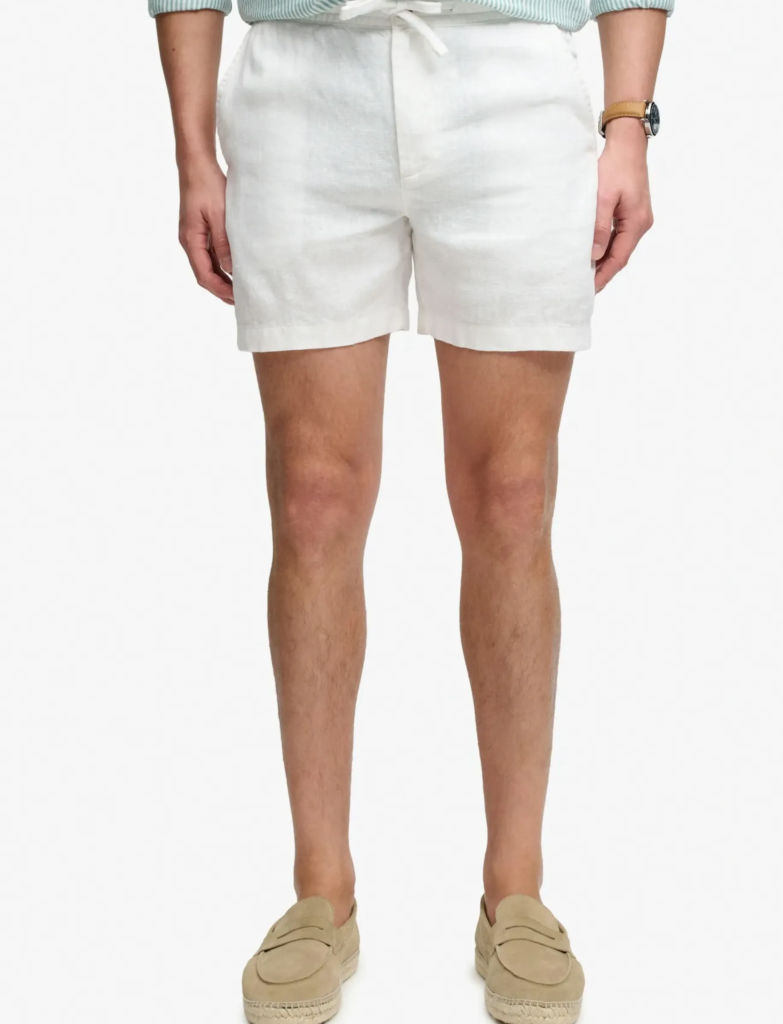 Superdry - MERCHANT LINEN SHORT - leinen-shorts - optic - 2