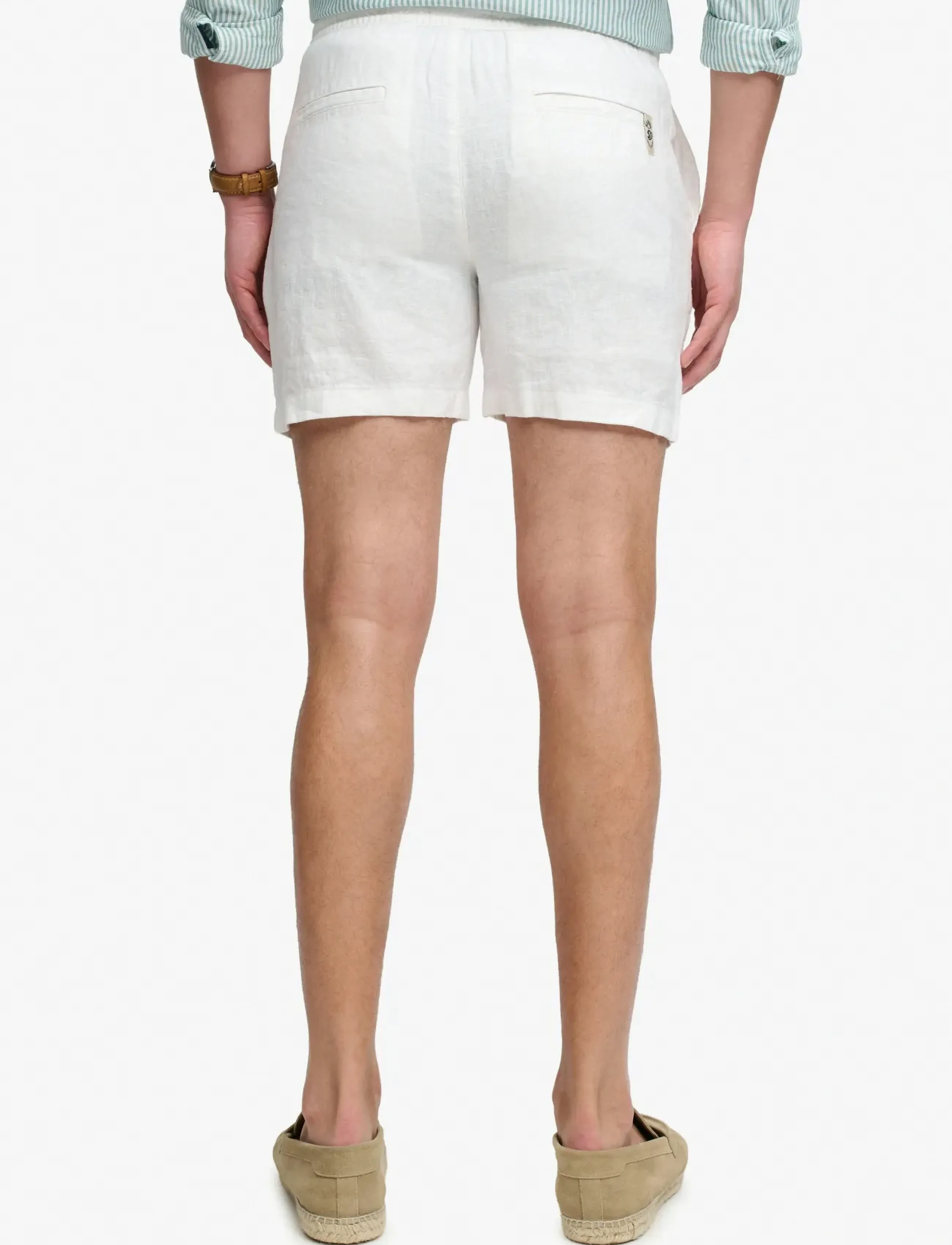 Superdry - MERCHANT LINEN SHORT - leinen-shorts - optic - 3
