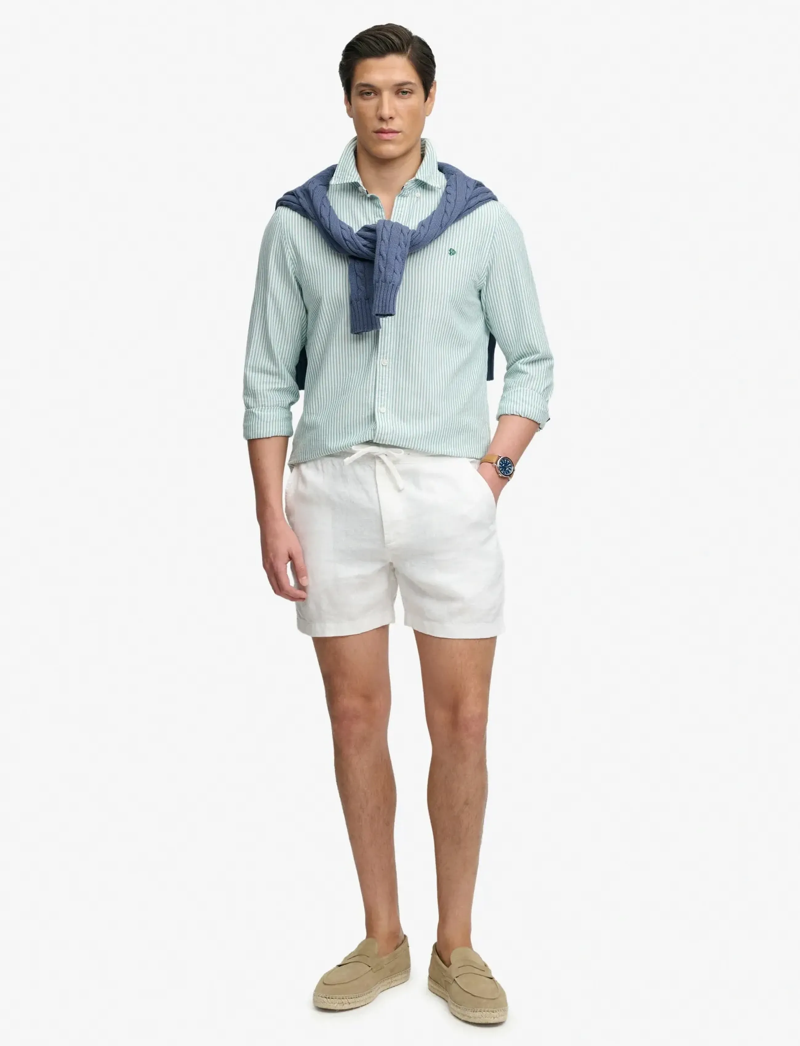 Superdry - MERCHANT LINEN SHORT - leinen-shorts - optic - 5