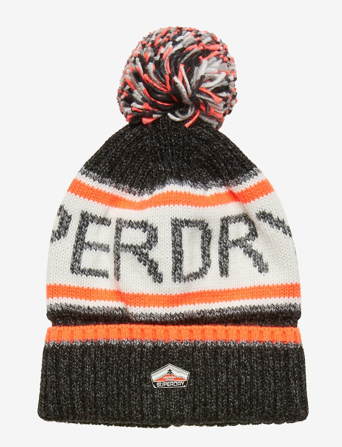 Superdry - SUPERDRY LOGO BEANIE - magma black twist/hazard orange - 0