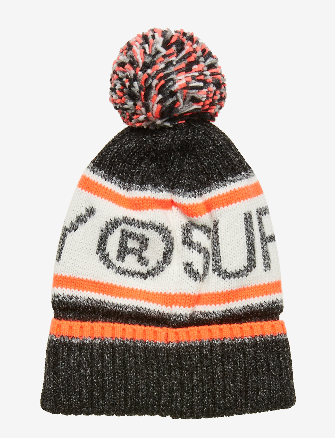 Superdry - SUPERDRY LOGO BEANIE - magma black twist/hazard orange - 1