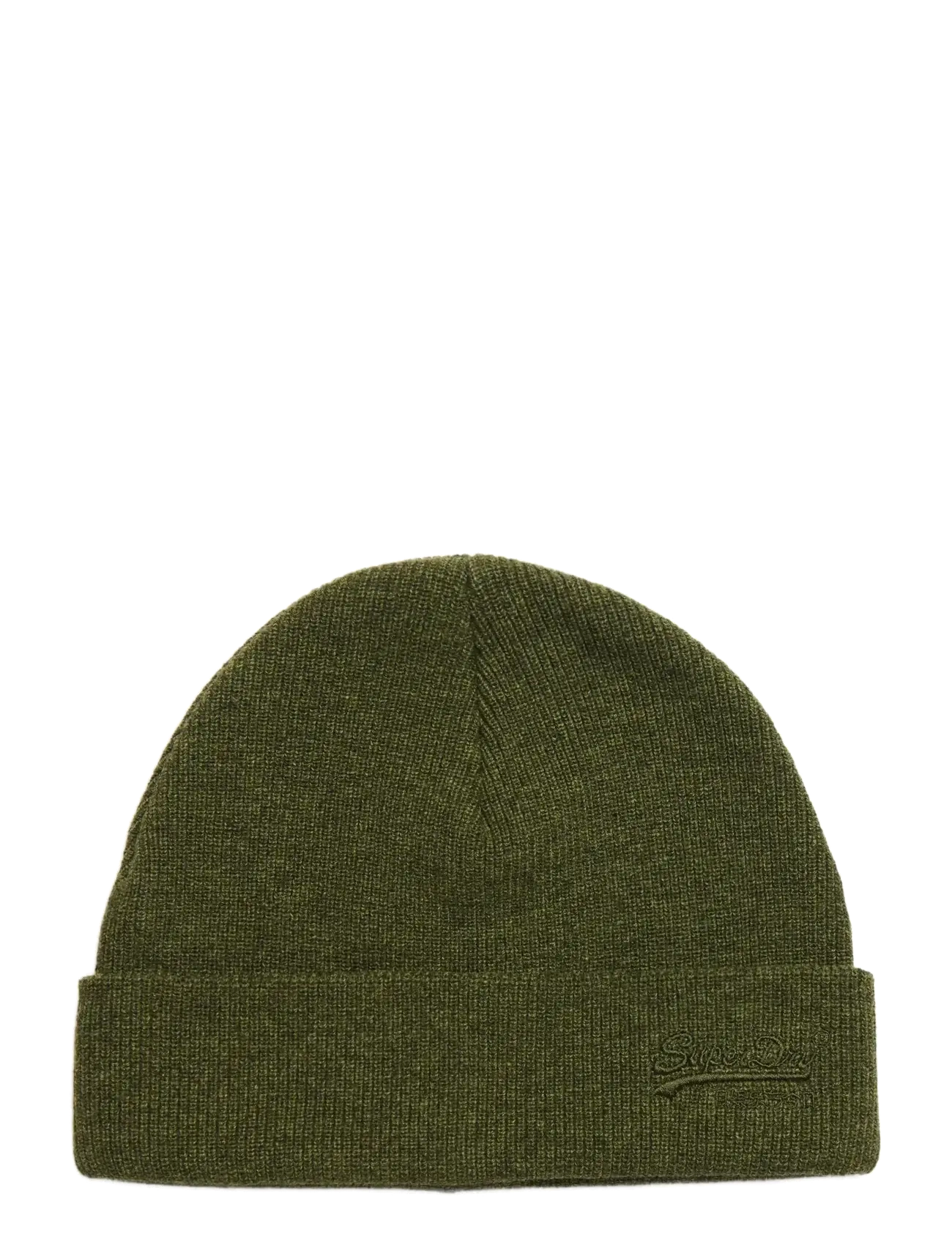 ESSENTIAL LOGO KNITTED BEANIE - DEEP ARMY GREEN MARL