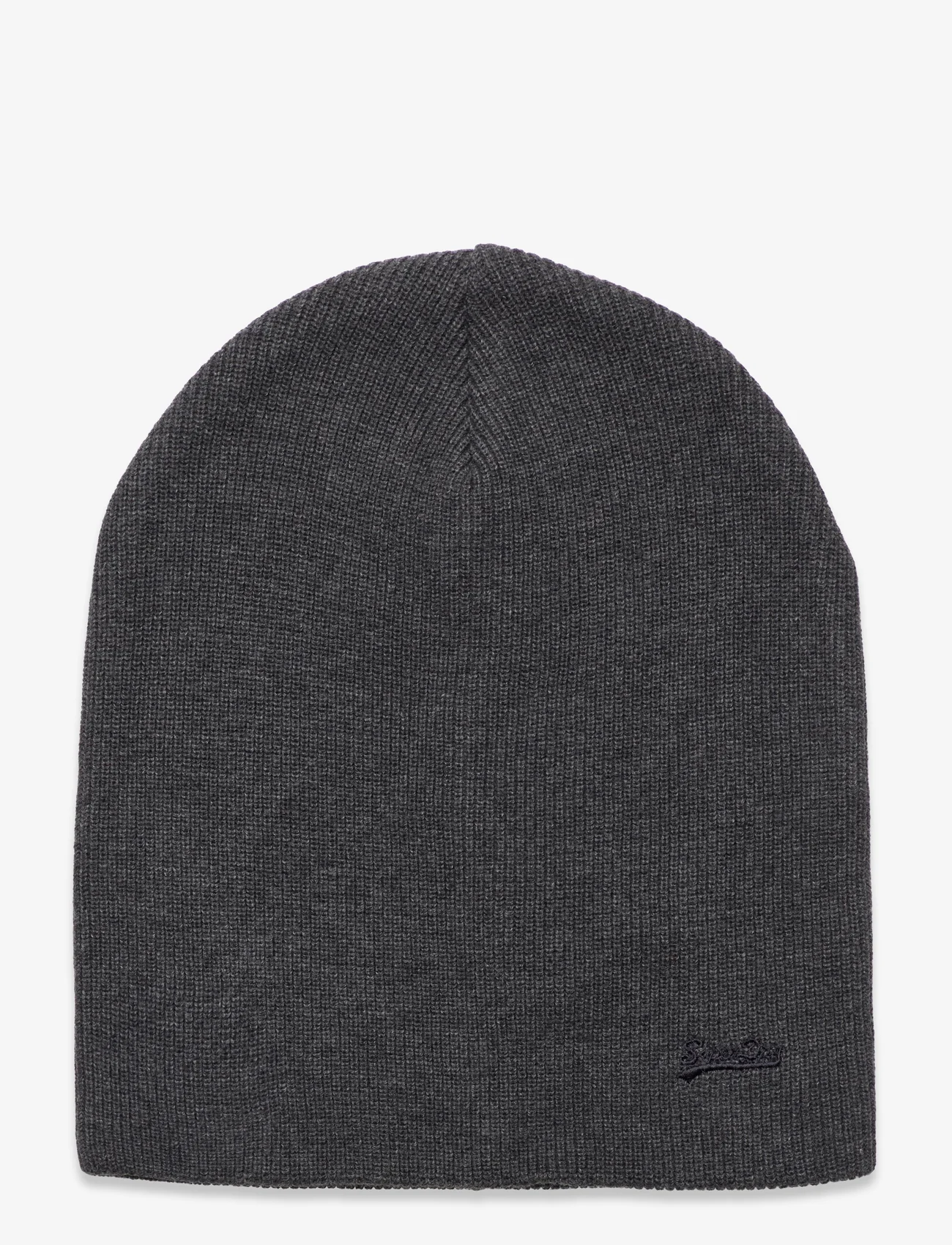 Superdry - KNITTED LOGO BEANIE HAT - lowest prices - rich charcoal marl - 0