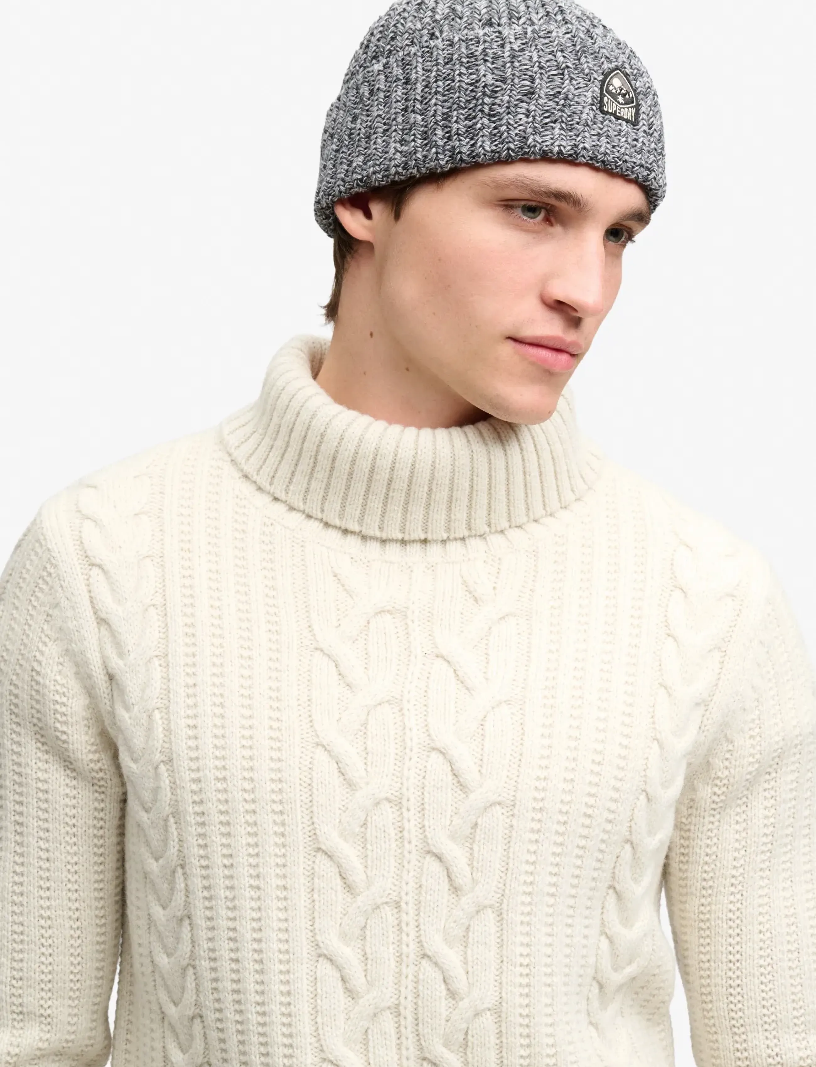 Superdry TWIST OUTDOORS KNITTED BEANIE - Superdry - CHARCOAL TWIST / grey