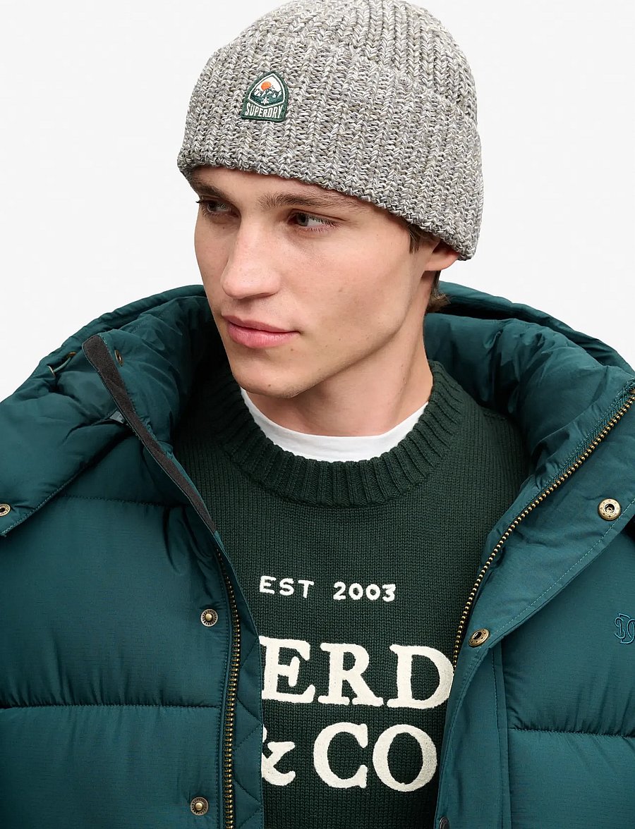 Superdry - TWIST OUTDOORS KNITTED BEANIE - mützen - green twist - 0