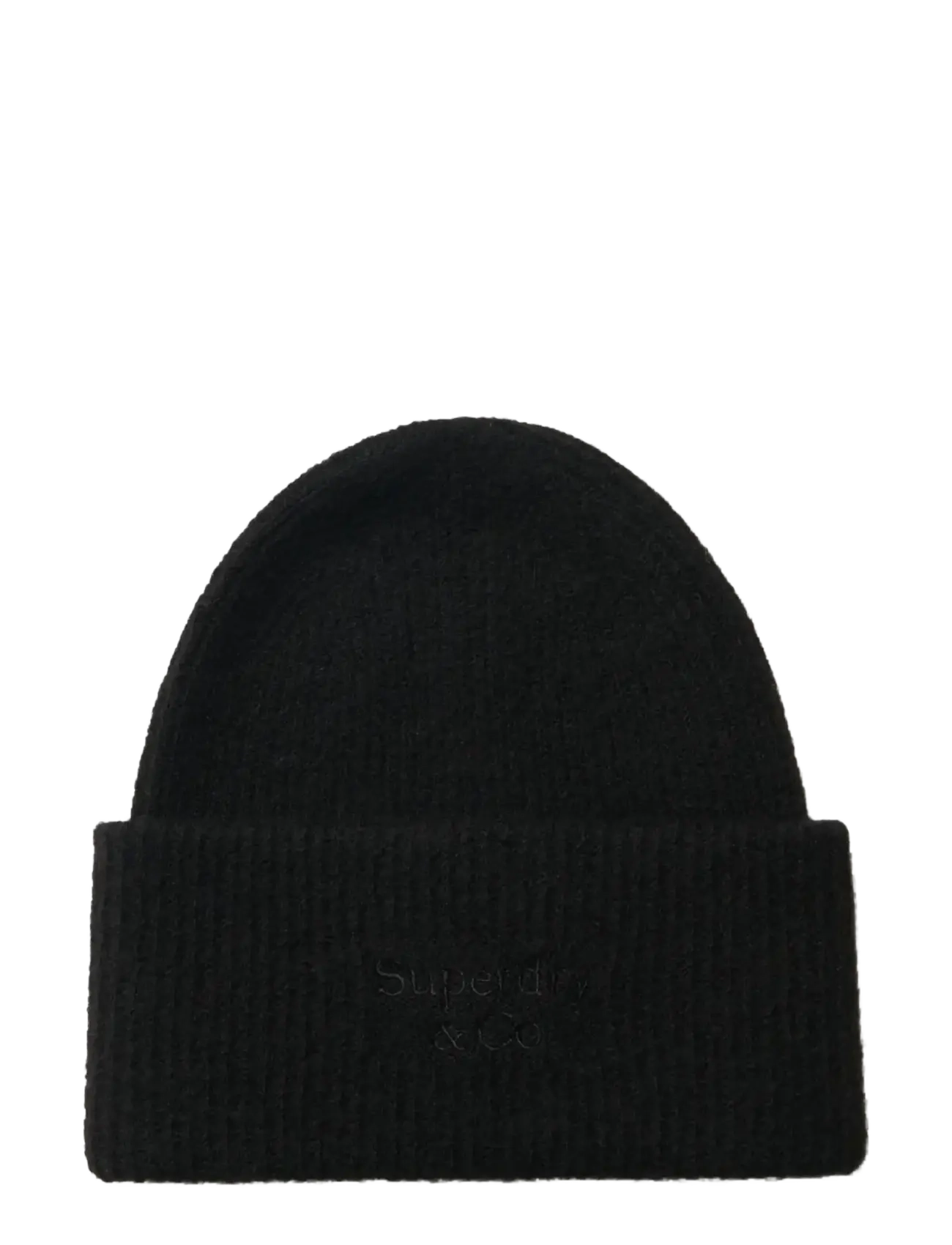 Superdry HERITAGE RIB KNIT BEANIE HAT - Accessoarer - BLACK / black